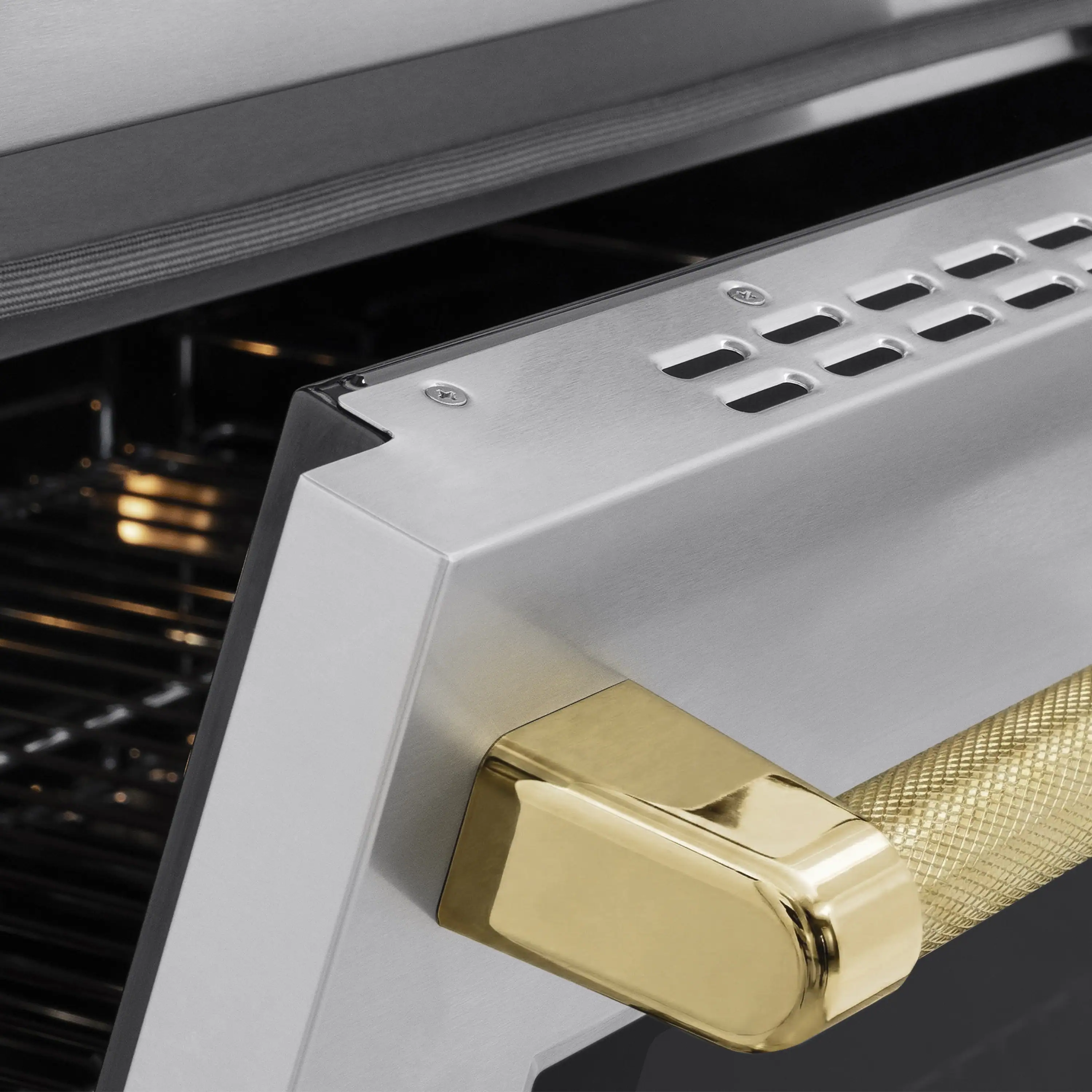 ZLINE Autograph Edition 36-Inch 5.2 Cu. Ft. Paramount Induction Range with 5 Element Cooktop and Electric Convection Oven in Stainless Steel with Polished Gold Helix Handle and Knob Accents (SINRZ-36-KG) - Image 8