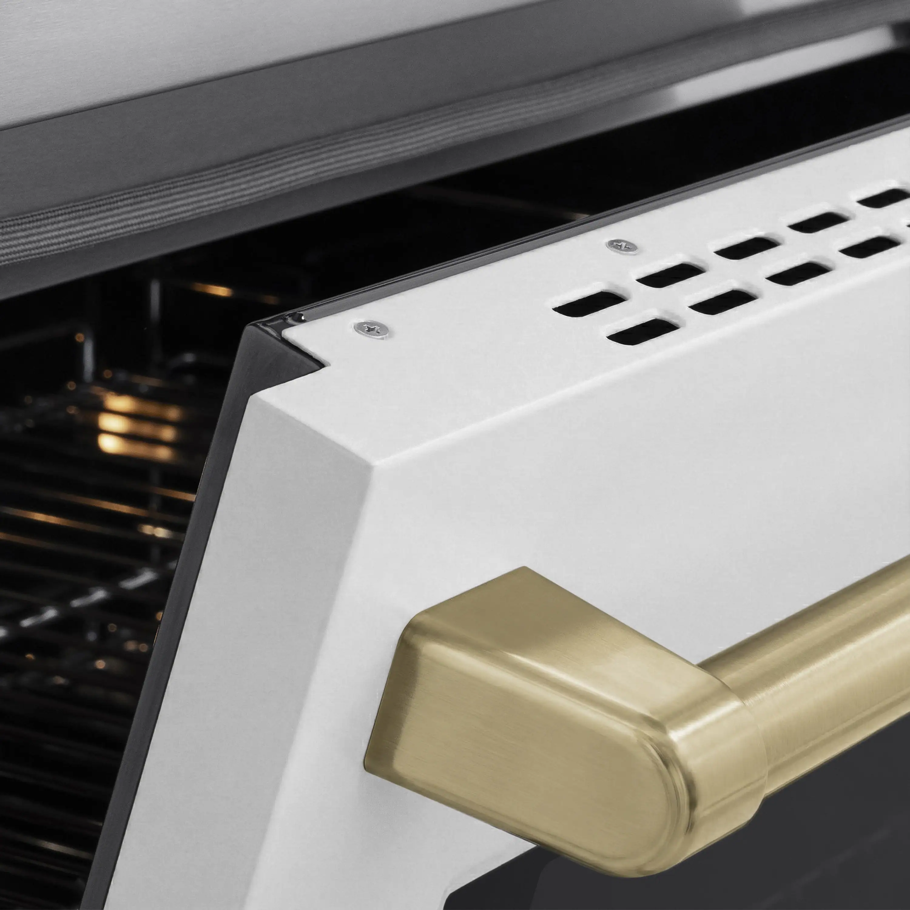 ZLINE Autograph Edition 36-Inch 5.2 Cu. Ft. Paramount Induction Range with 5 Element Cooktop and Electric Convection Oven in Stainless Steel with White Matte Door and Champagne Bronze Accents (SINRZ-WM-36-CB) - Image 5