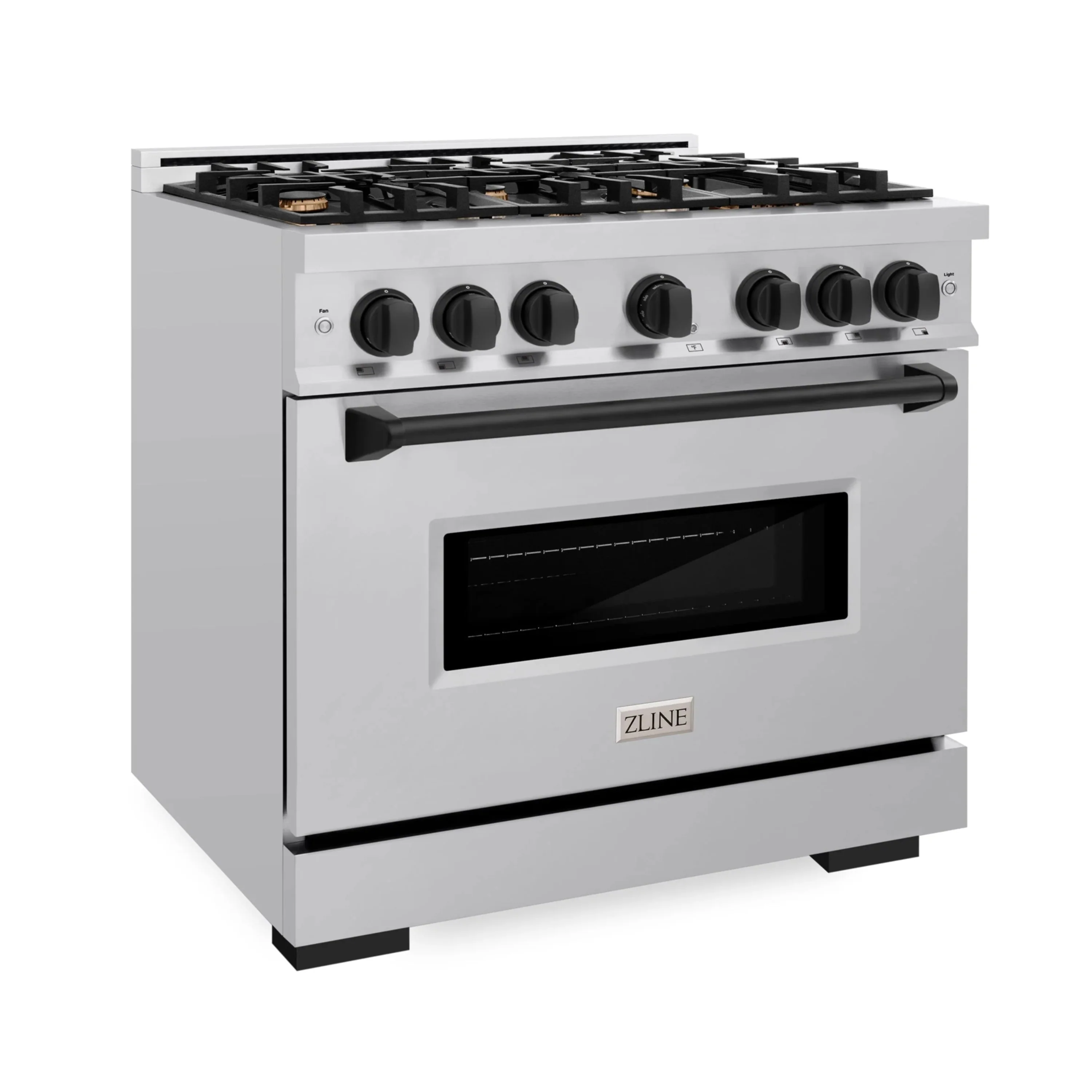 ZLINE Autograph Edition 36-Inch Classic Series Gas Range with 6 Gas Burners and 5.2 Cu. Ft. Gas Convection Oven in Stainless Steel and Matte Black Accents (CGRZ-36-MB) - Image 2