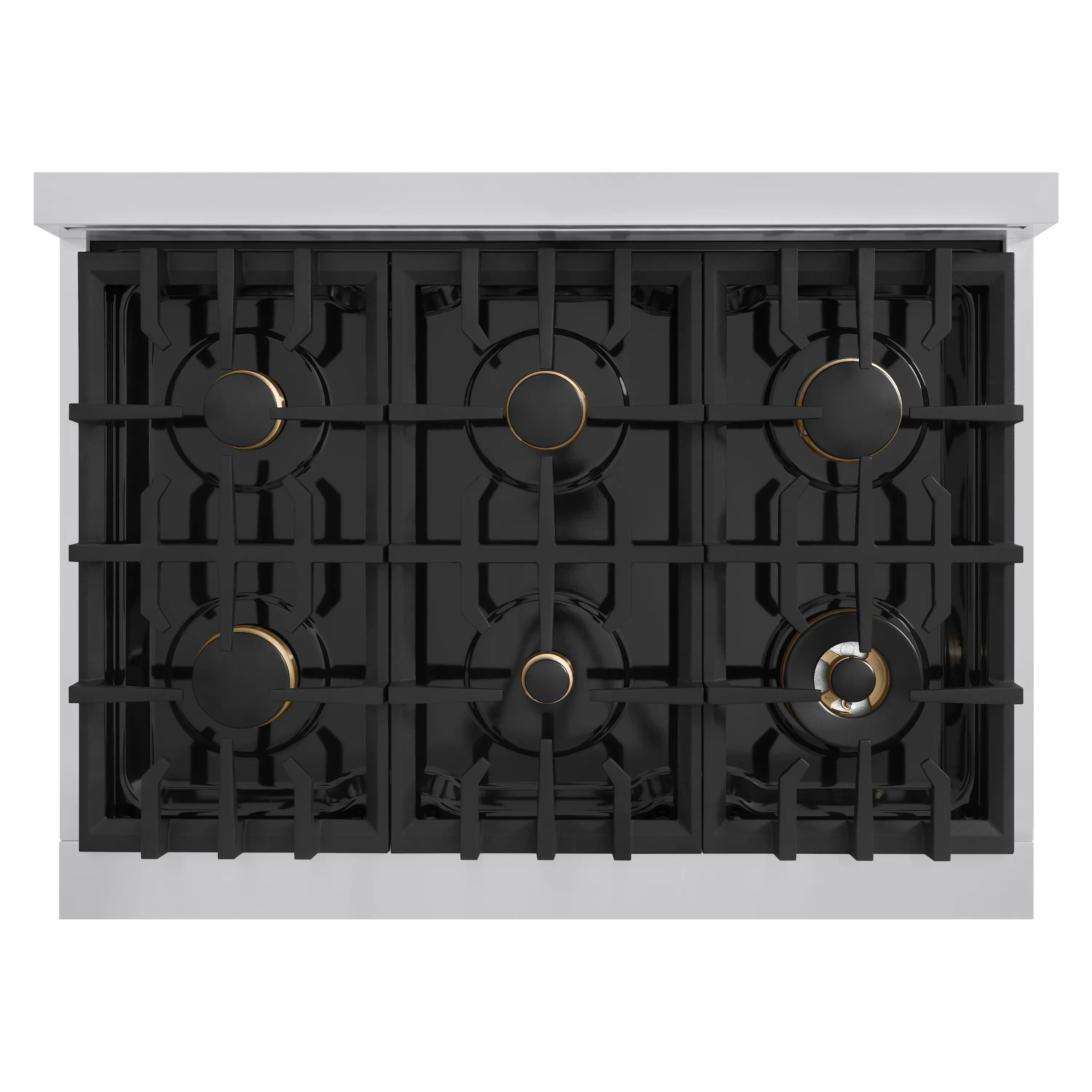 ZLINE Autograph Edition 36-Inch Classic Series Gas Range with 6 Gas Burners and 5.2 Cu. Ft. Gas Convection Oven in Stainless Steel with Black Matte Door and Polished Gold Accents (CGRZ-BLM-36-G) - Image 5
