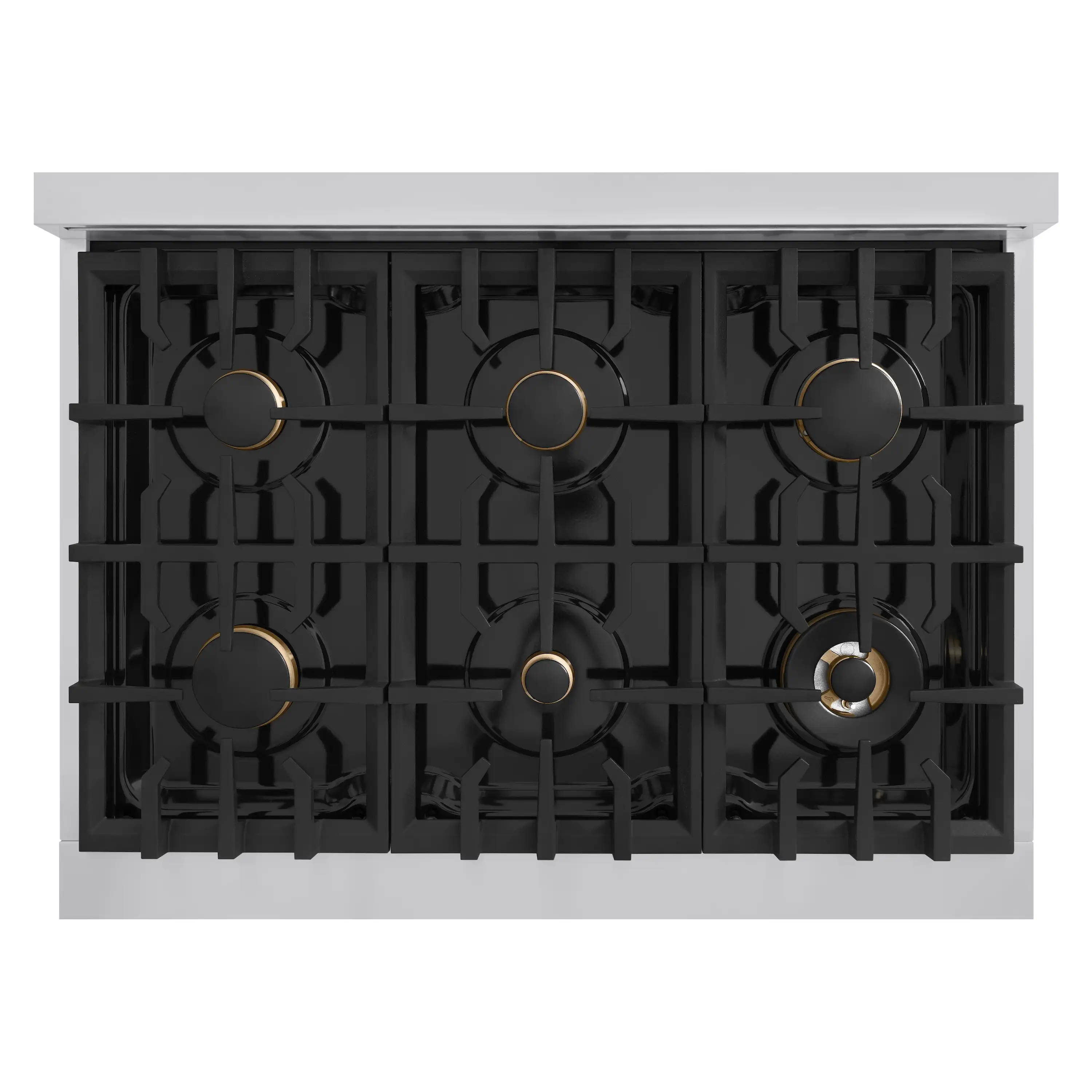ZLINE Autograph Edition 36-Inch Classic Series Gas Range with 6 Gas Burners and 5.2 Cu. Ft. Gas Convection Oven in Stainless Steel with White Matte Door and Matte Black Accents (CGRZ-WM-36-MB) - Image 5