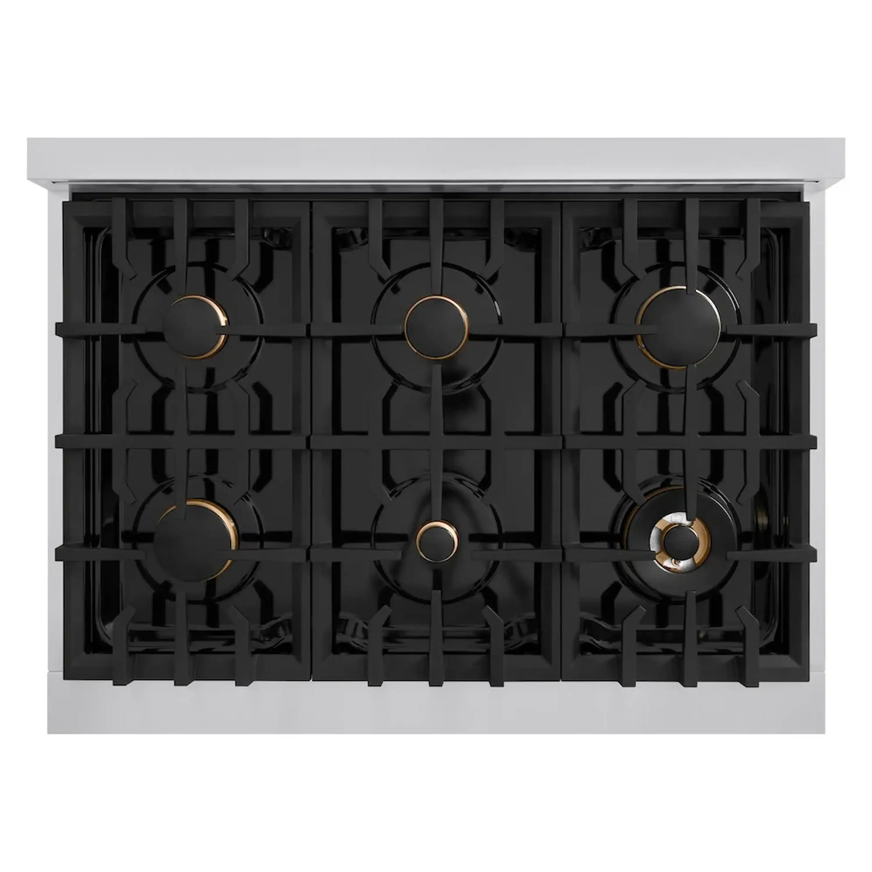 ZLINE Autograph Edition 36-Inch Classic Series Dual Fuel Range with 6 Gas Burner Cooktop and 5.2 Cu. Ft. Electric Convection Oven in Stainless Steel with Black Matte Door and Champagne Bronze Accents (CDRZ-BLM-36-CB) - Image 7