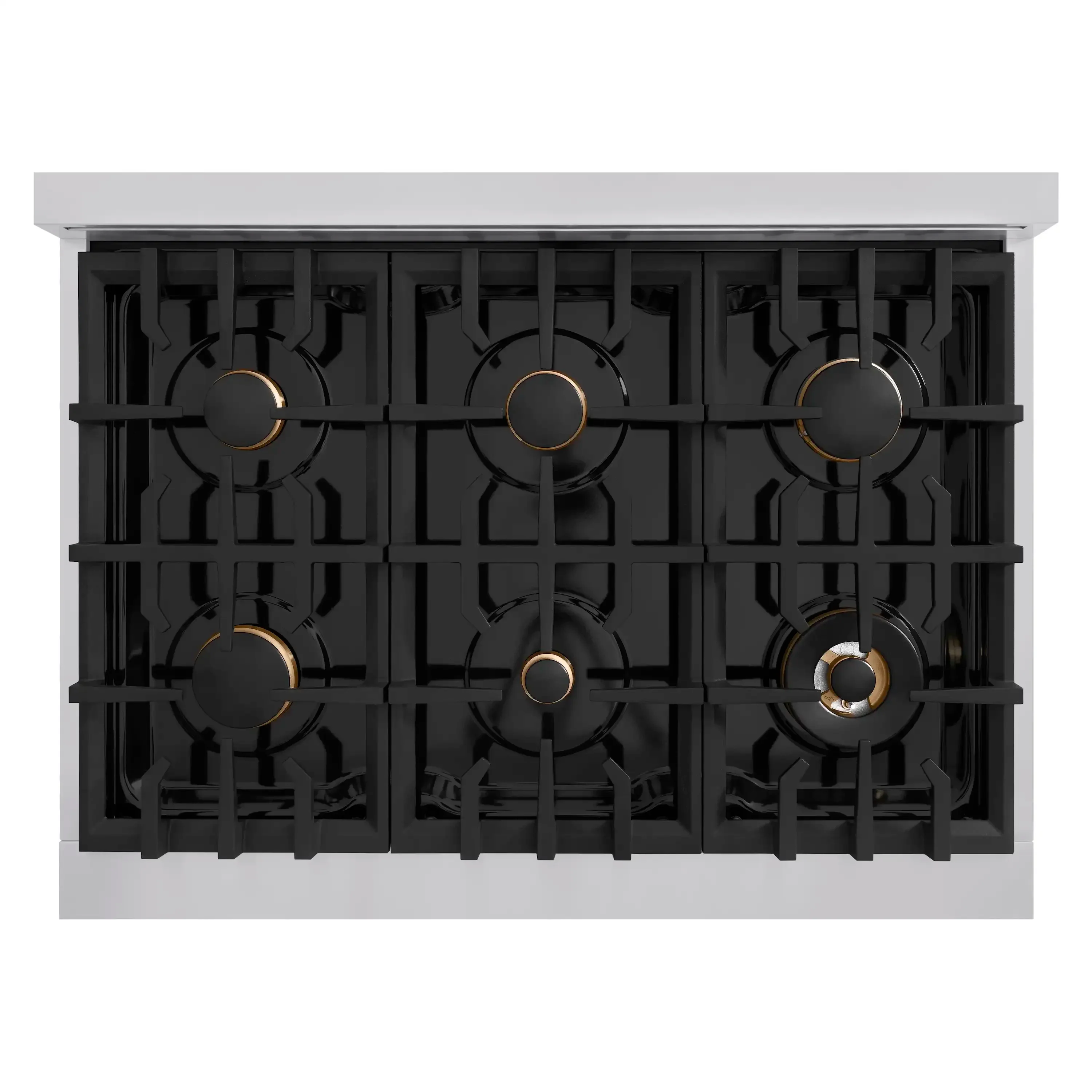 ZLINE Autograph Edition 36-Inch Classic Series Dual Fuel Range with 6 Gas Burner Cooktop and 5.2 Cu. Ft. Electric Convection Oven in Stainless Steel with Black Matte Door and Polished Gold Accents (CDRZ-BLM-36-G) - Image 7