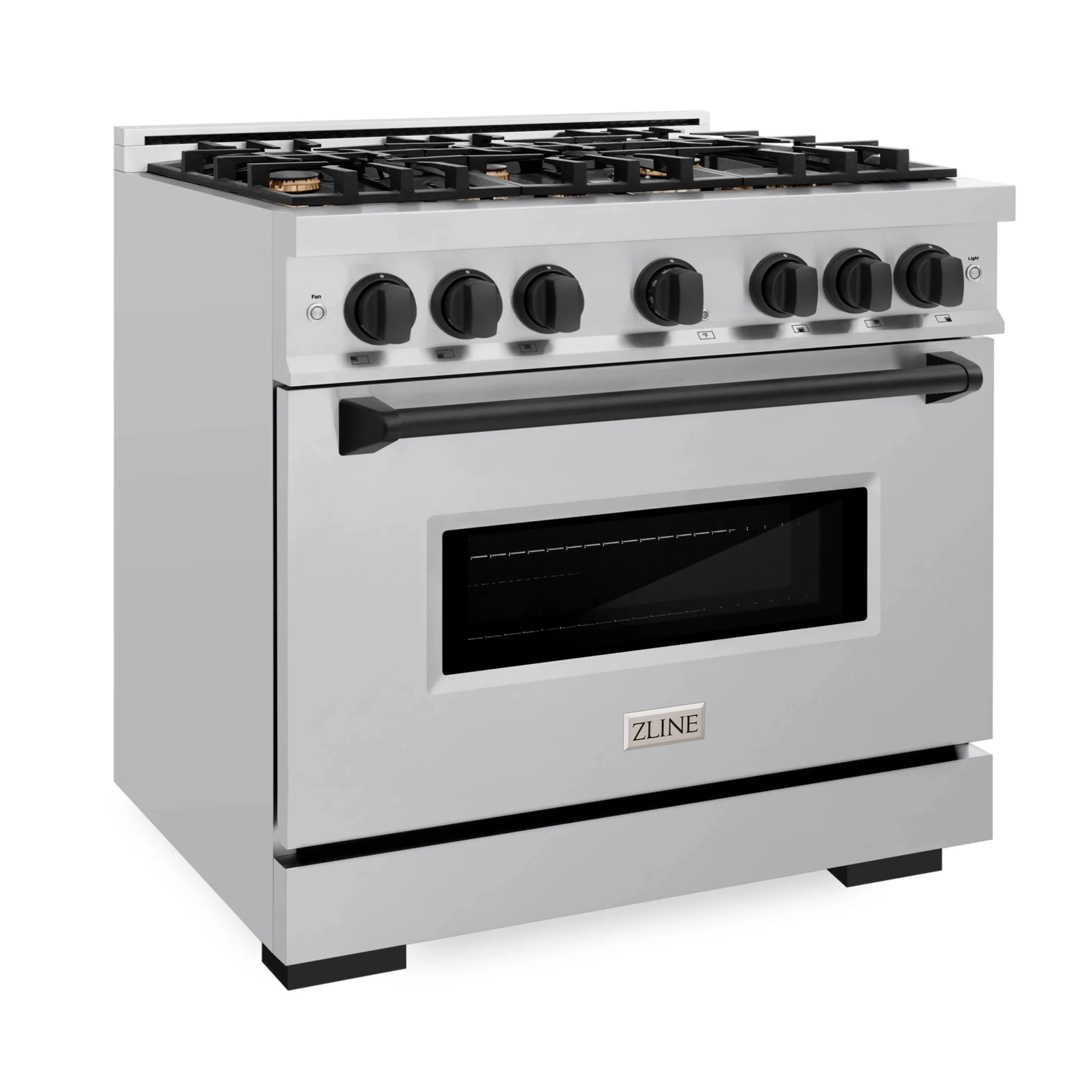 ZLINE Autograph Edition 36-Inch Classic Series Dual Fuel Range with 6 Gas Burner Cooktop and 5.2 Cu. Ft. Electric Convection Oven in Stainless Steel with Matte Black Accents (CDRZ-36-MB) - Image 2