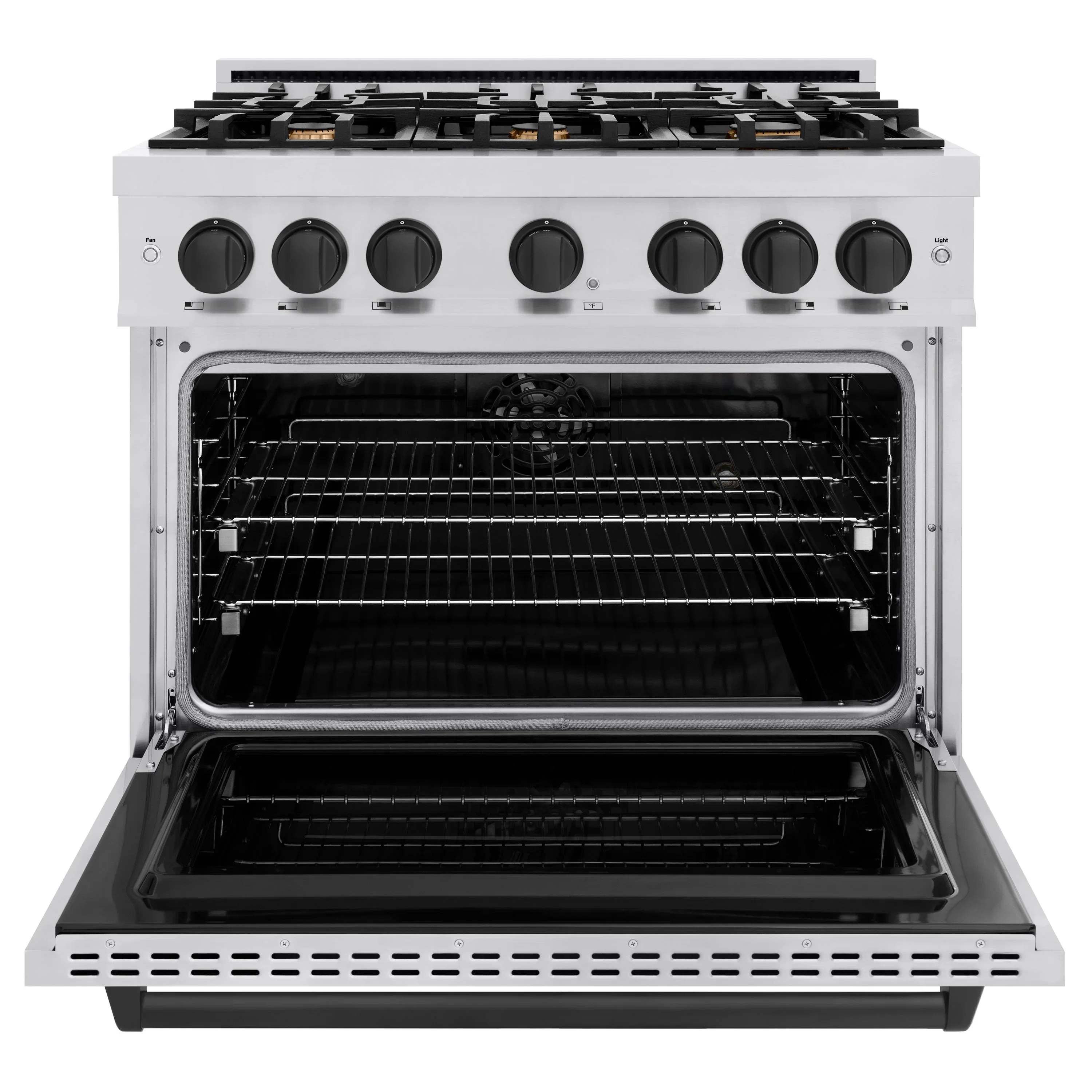 ZLINE Autograph Edition 36-Inch Classic Series Dual Fuel Range with 6 Gas Burner Cooktop and 5.2 Cu. Ft. Electric Convection Oven in Stainless Steel with Matte Black Accents (CDRZ-36-MB) - Image 3