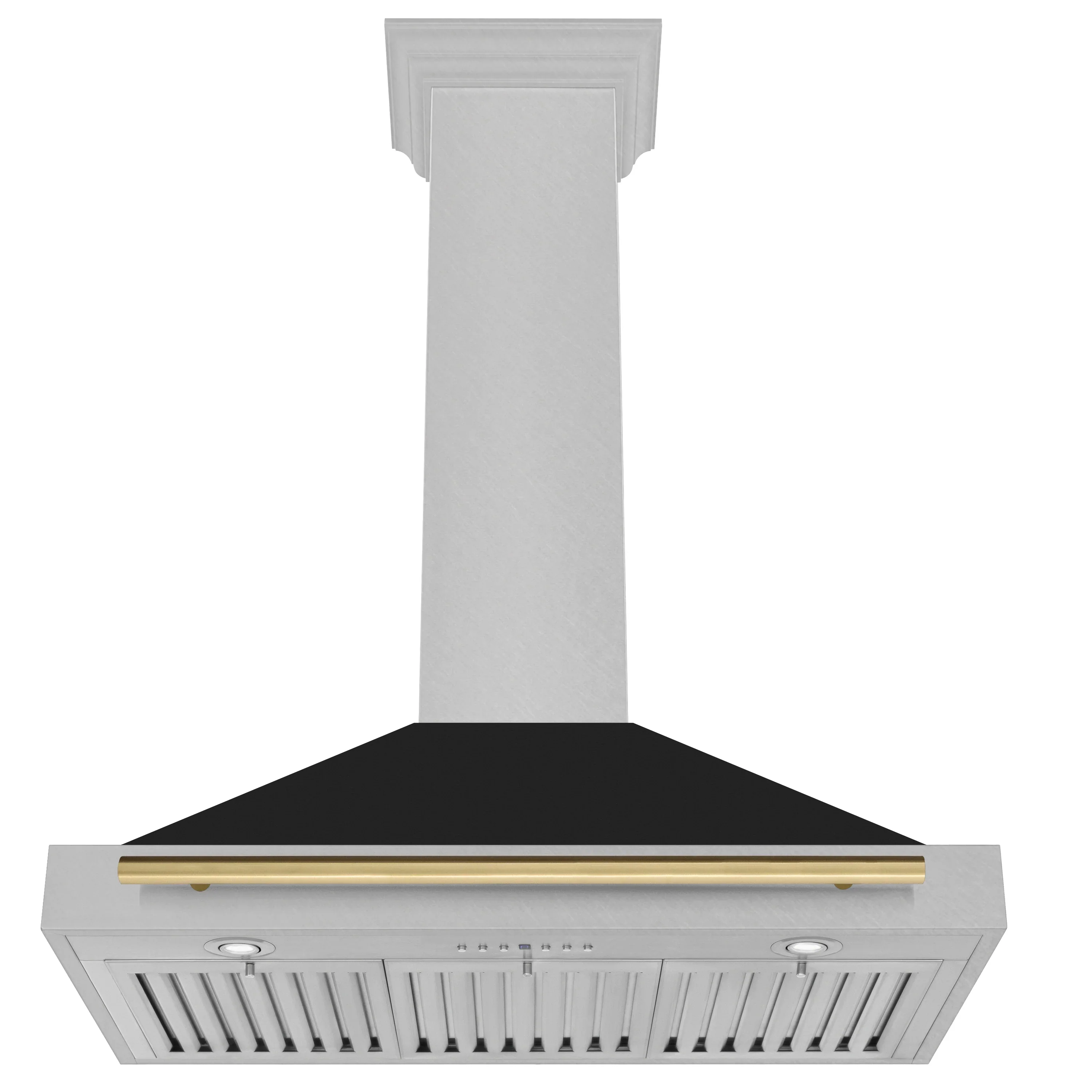ZLINE Autograph Edition 36-Inch Fingerprint Resistant Satin Stainless Steel Range Hood with Black Matte Shell and Champagne Bronze Handle (KB4SNZ-BLM36-CB) - Image 3