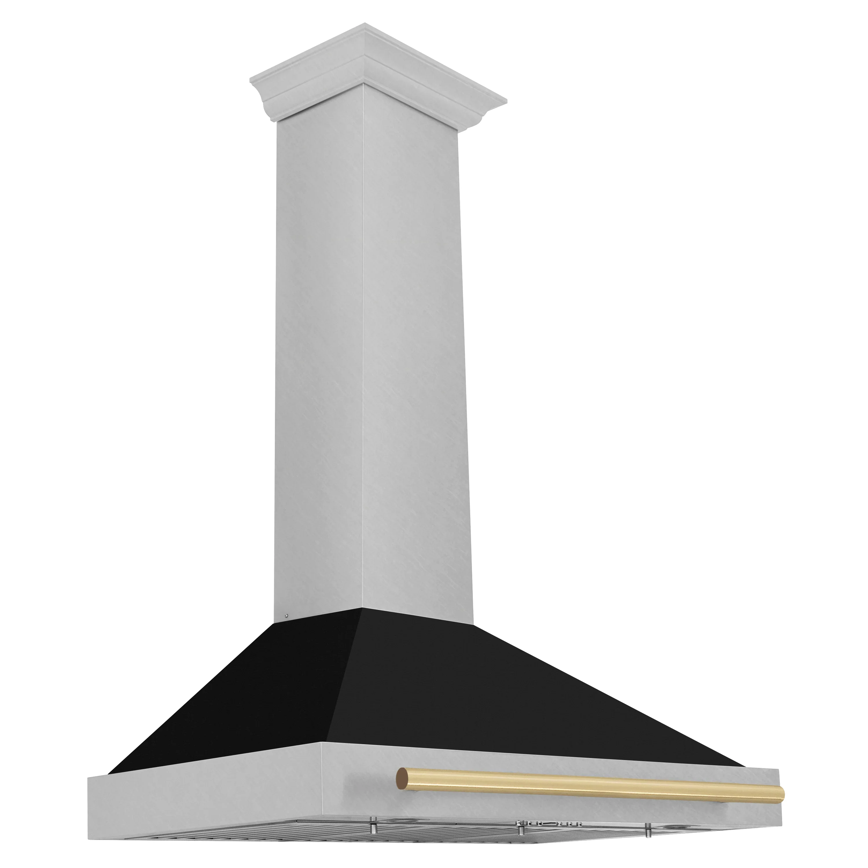 ZLINE Autograph Edition 36-Inch Fingerprint Resistant Satin Stainless Steel Range Hood with Black Matte Shell and Champagne Bronze Handle (KB4SNZ-BLM36-CB) - Image 4