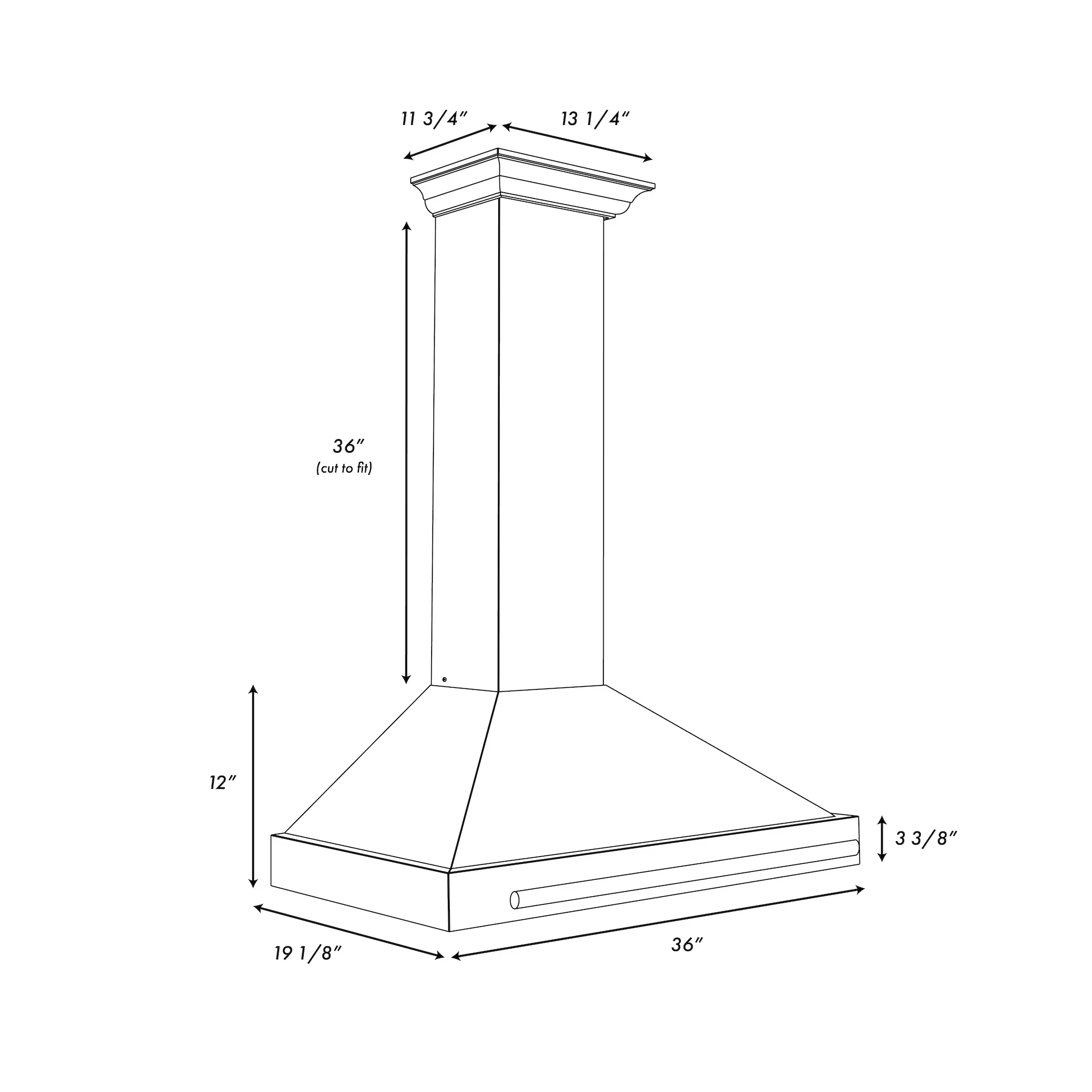 ZLINE Autograph Edition 36-Inch Fingerprint Resistant Satin Stainless Steel Range Hood with Black Matte Shell and Champagne Bronze Handle (KB4SNZ-BLM36-CB) - Image 9