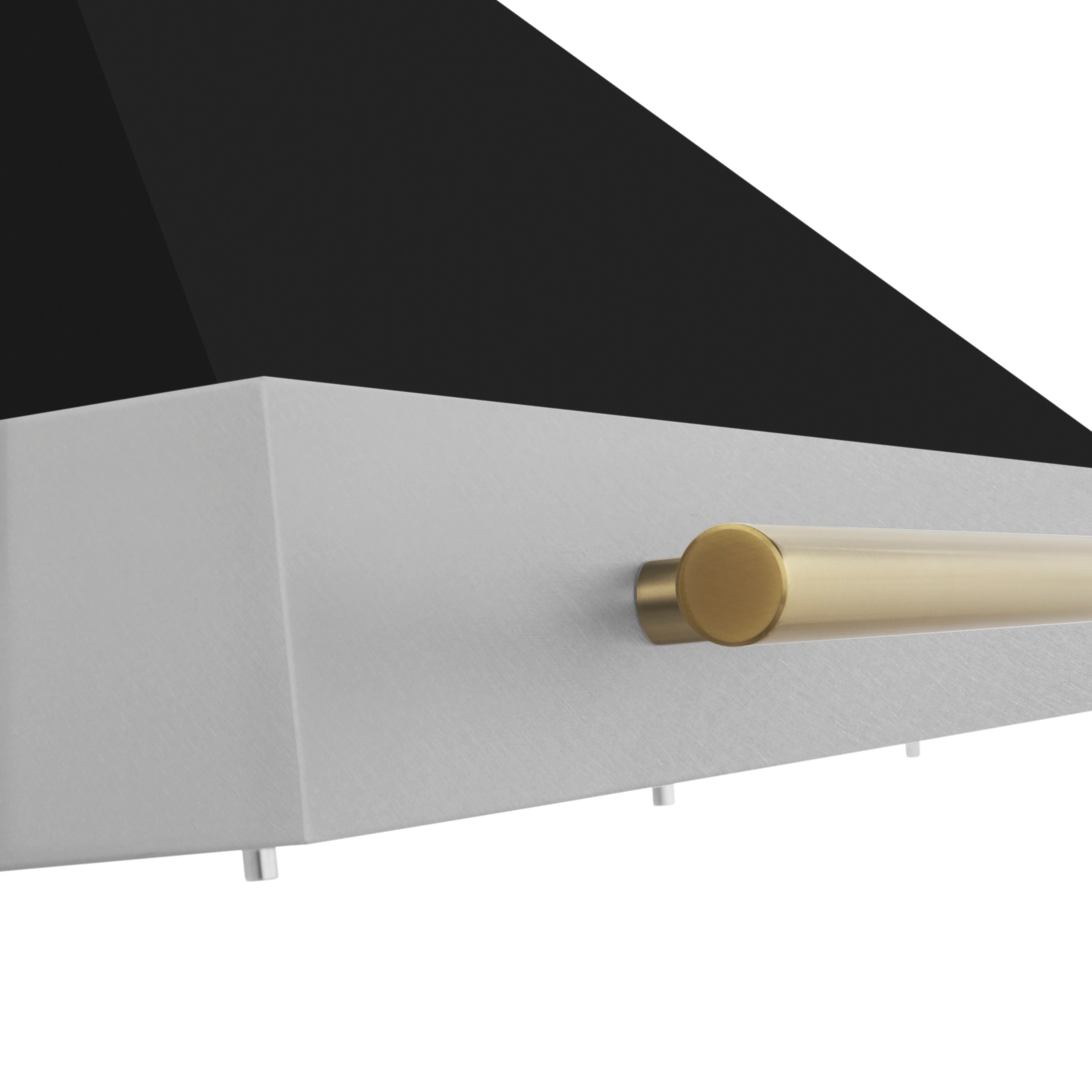 ZLINE Autograph Edition 36-Inch Fingerprint Resistant Satin Stainless Steel Range Hood with Black Matte Shell and Polished Gold Handle (KB4SNZ-BLM36-G) - Image 6