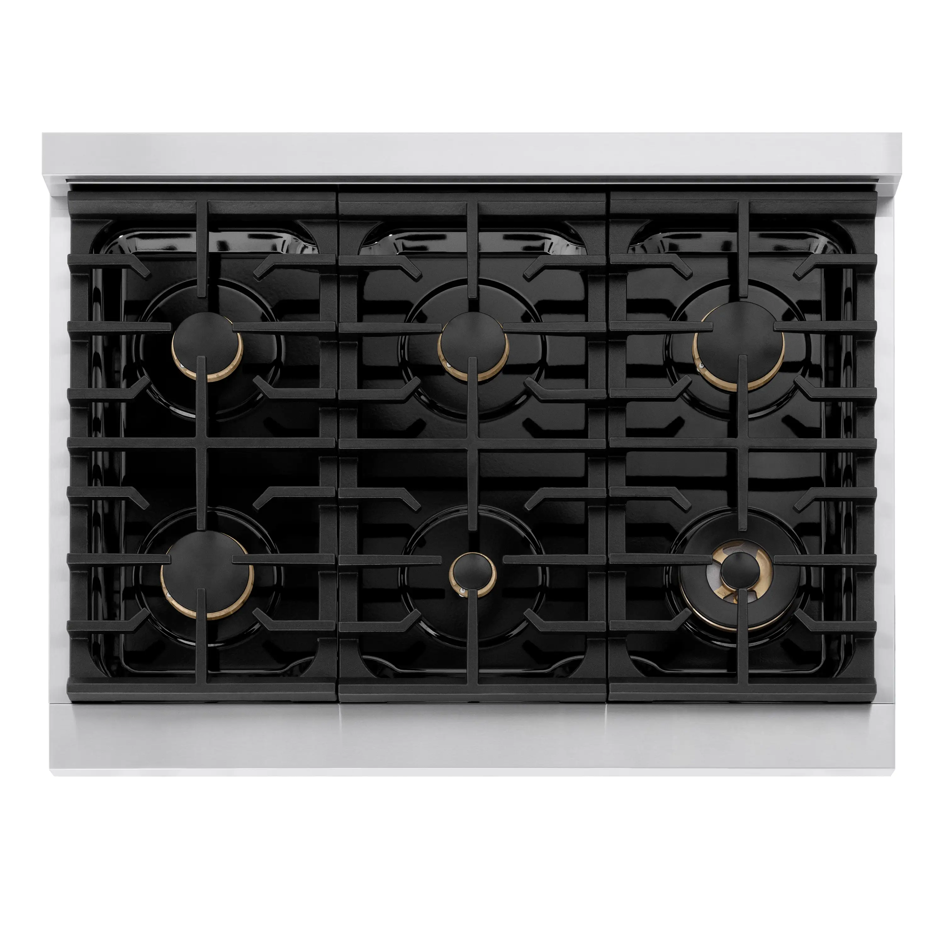 ZLINE Autograph Edition 36-Inch Paramount Gas Rangetop with 6 Burners and Porcelain Cooktop in Stainless Steel with Champagne Bronze Accents (SRTZ-36-CB) - Image 3