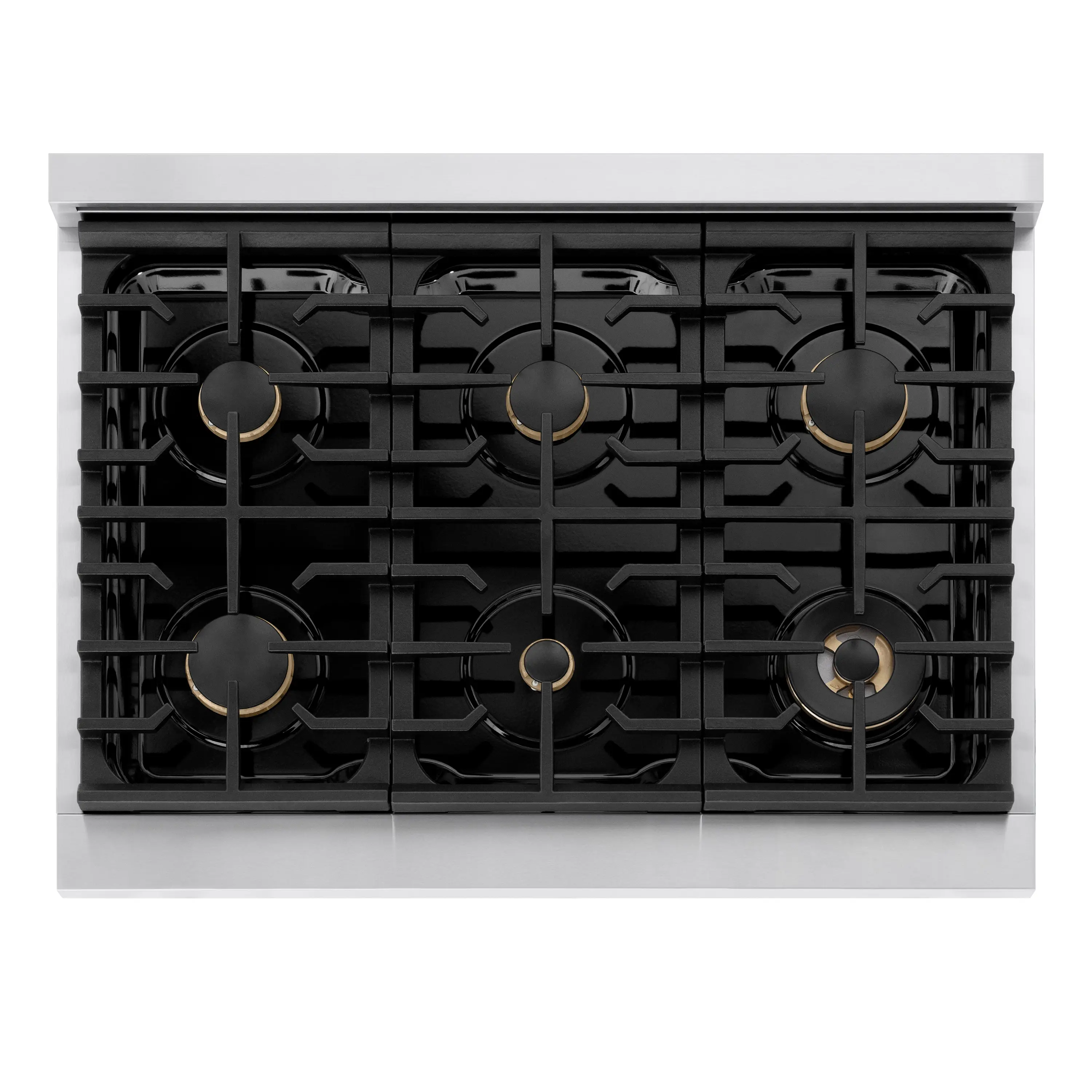 ZLINE Autograph Edition 36-Inch Paramount Gas Rangetop with 6 Burners and Porcelain Cooktop in Stainless Steel with Matte Black Accents (SRTZ-36-MB) - Image 3