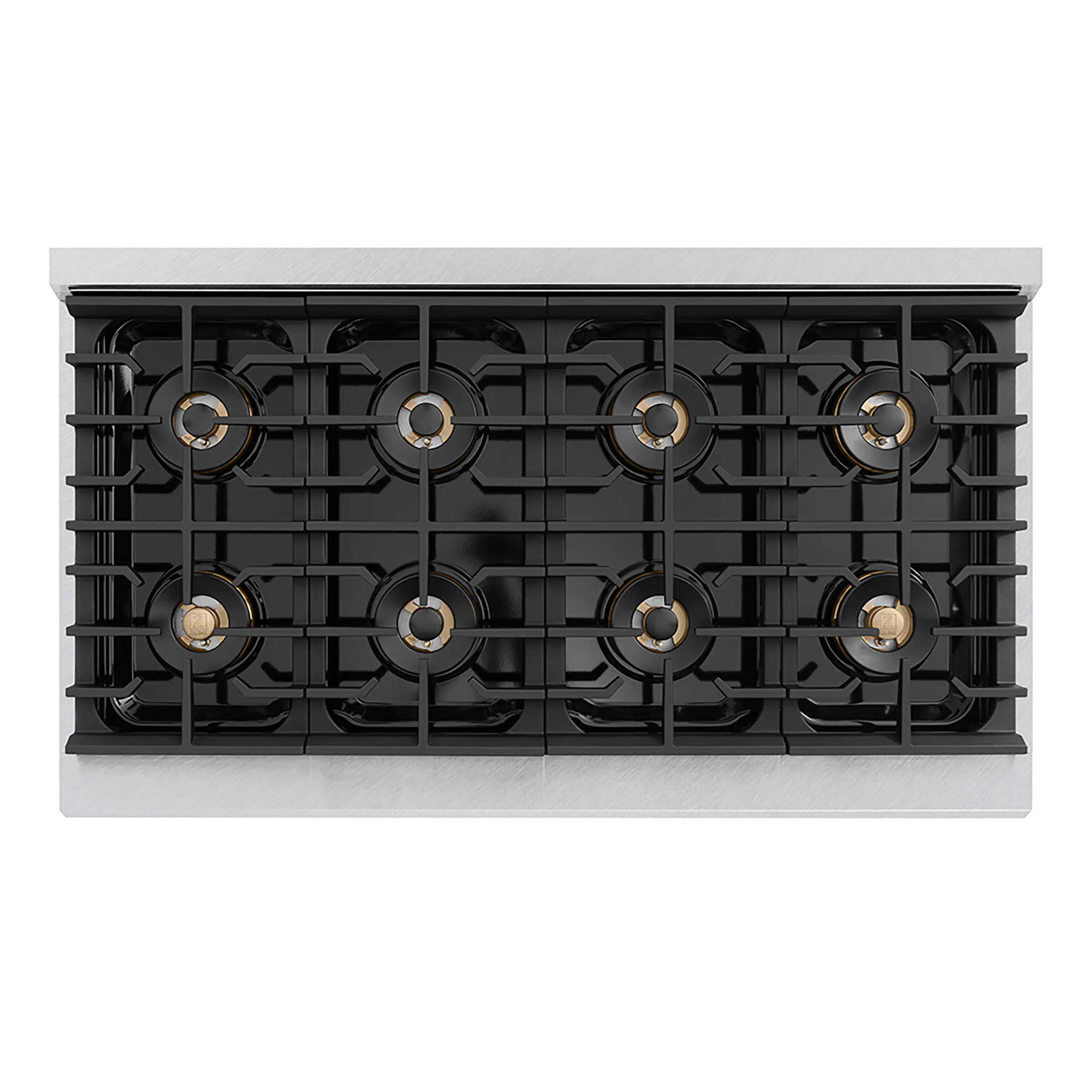 ZLINE Autograph Edition 48-Inch 6.7 cu. ft. Paramount Dual Fuel Range with 8 Burner DuoPro™ Cooktop and Dual Ovens in Satin Stainless Steel and Champagne Bronze Accents (PSDRSZ-48-CB) - Image 3