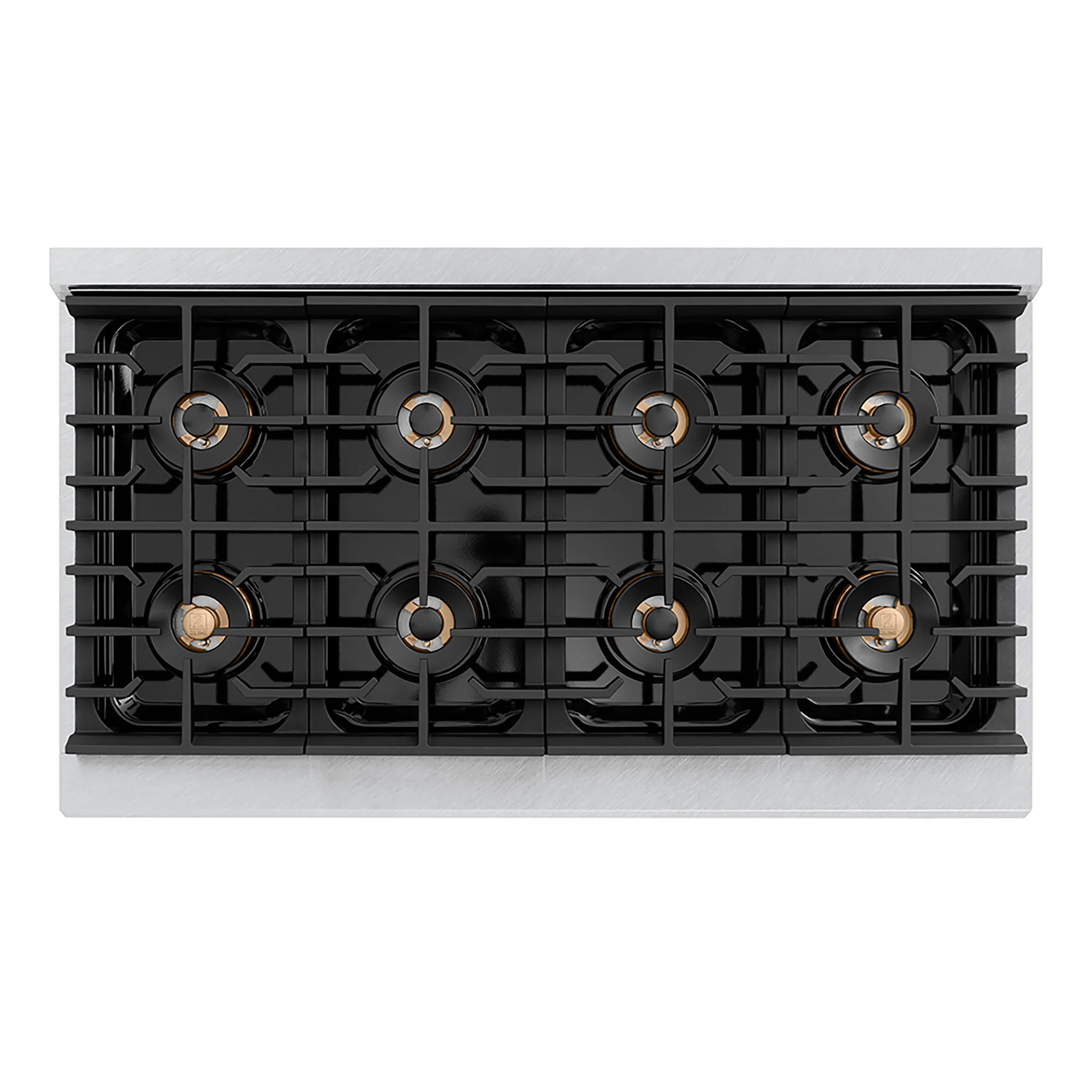 ZLINE Autograph Edition 48-Inch 6.7 cu. ft. Paramount Gas Range with 8 Burner DuoPro™ Cooktop and Dual Ovens in Satin Stainless Steel and Polished Gold Accents (PSGRSZ-48-G) - Image 3