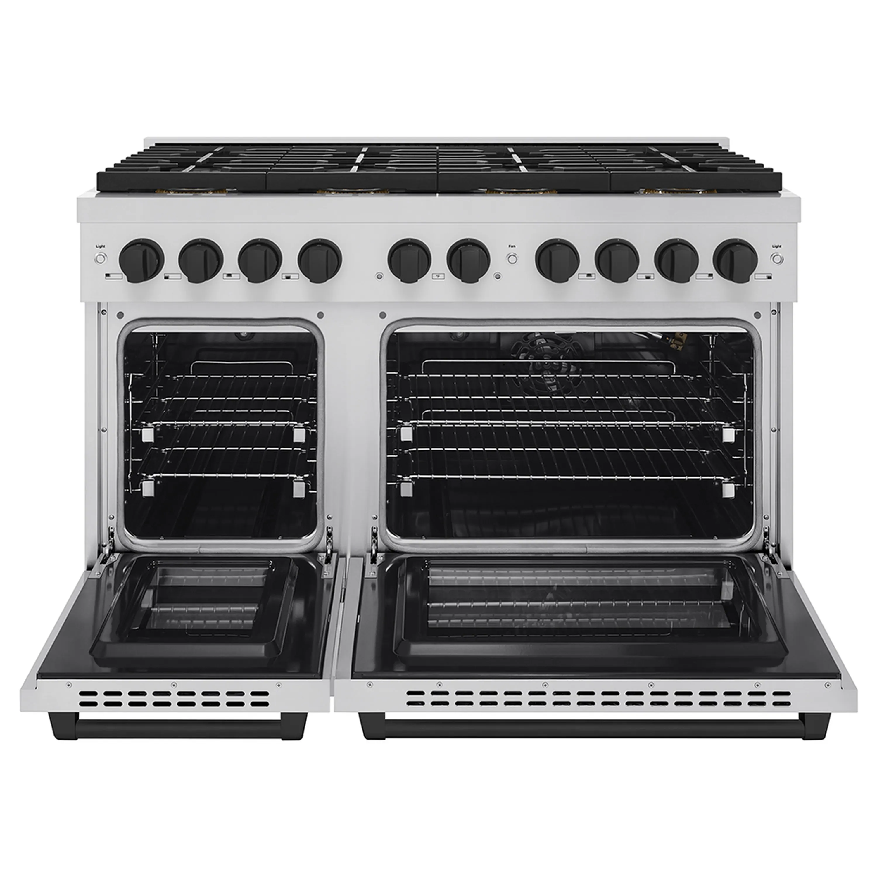 ZLINE Autograph Edition 48-Inch 6.7 cu. ft. Paramount Gas Range with 8 Burner DuoPro™ Cooktop and Dual Ovens in Stainless Steel and Matte Black Accents (PSGRZ-48-MB) - Image 2