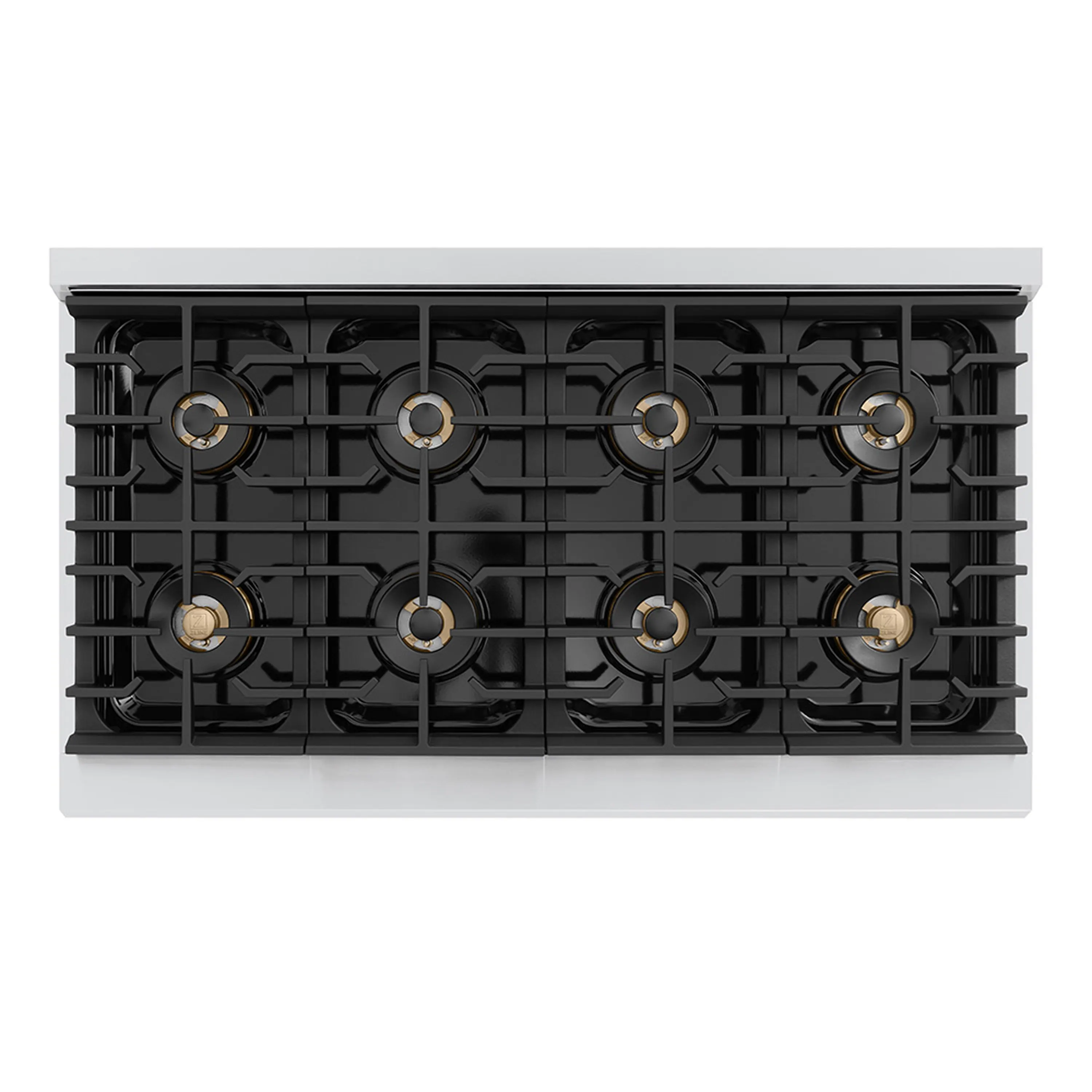 ZLINE Autograph Edition 48-Inch 6.7 cu. ft. Paramount Gas Range with 8 Burner DuoPro™ Cooktop and Dual Ovens with Black Matte Doors and Polished Gold Accents (PSGRZ-BLM-48-G) - Image 3
