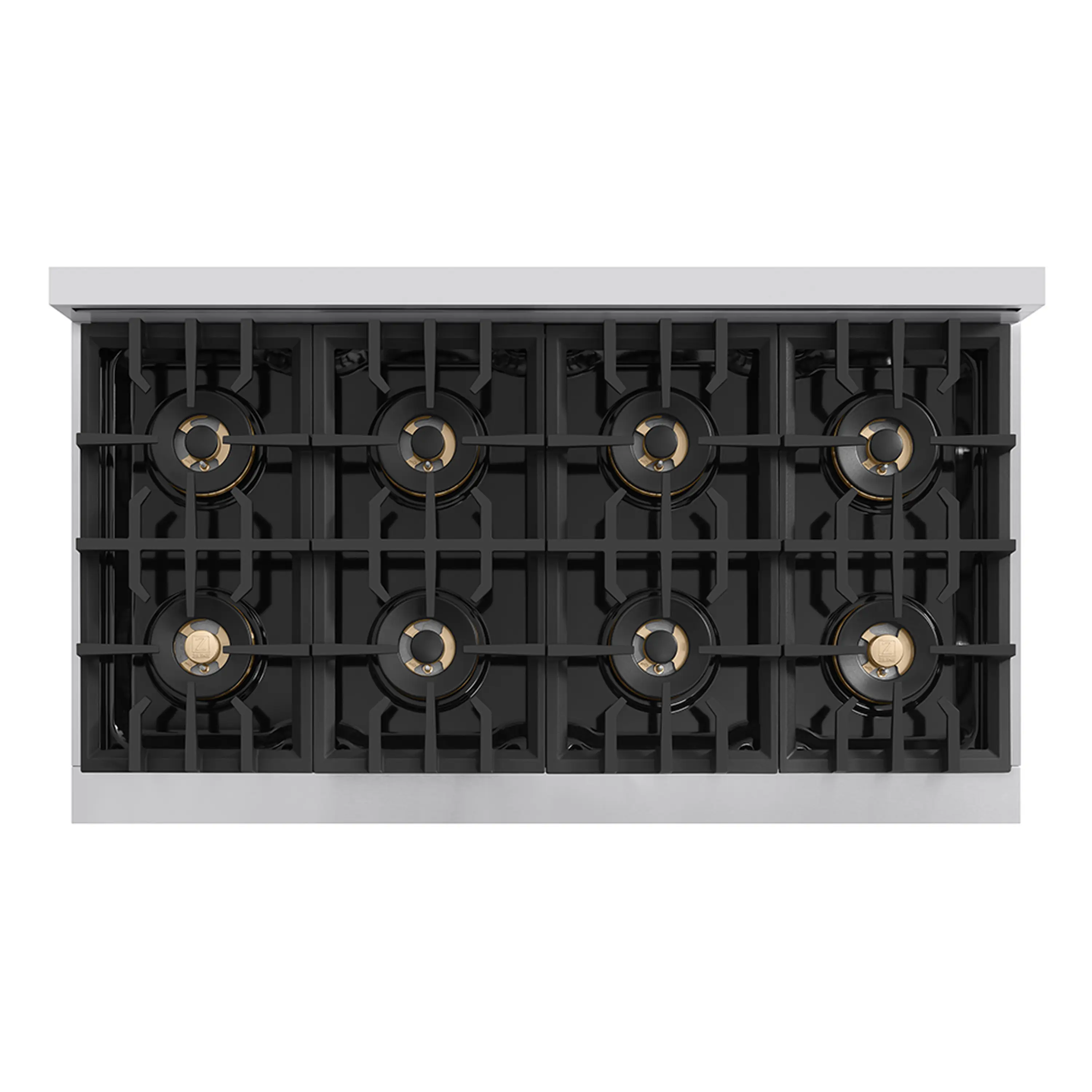 ZLINE Autograph Edition 48-Inch Classic Gas Rangetop with 8 Burner DuoPro™ Cooktop in Stainless Steel and Polished Gold Accents (PCRTZ-48-G) - Image 2
