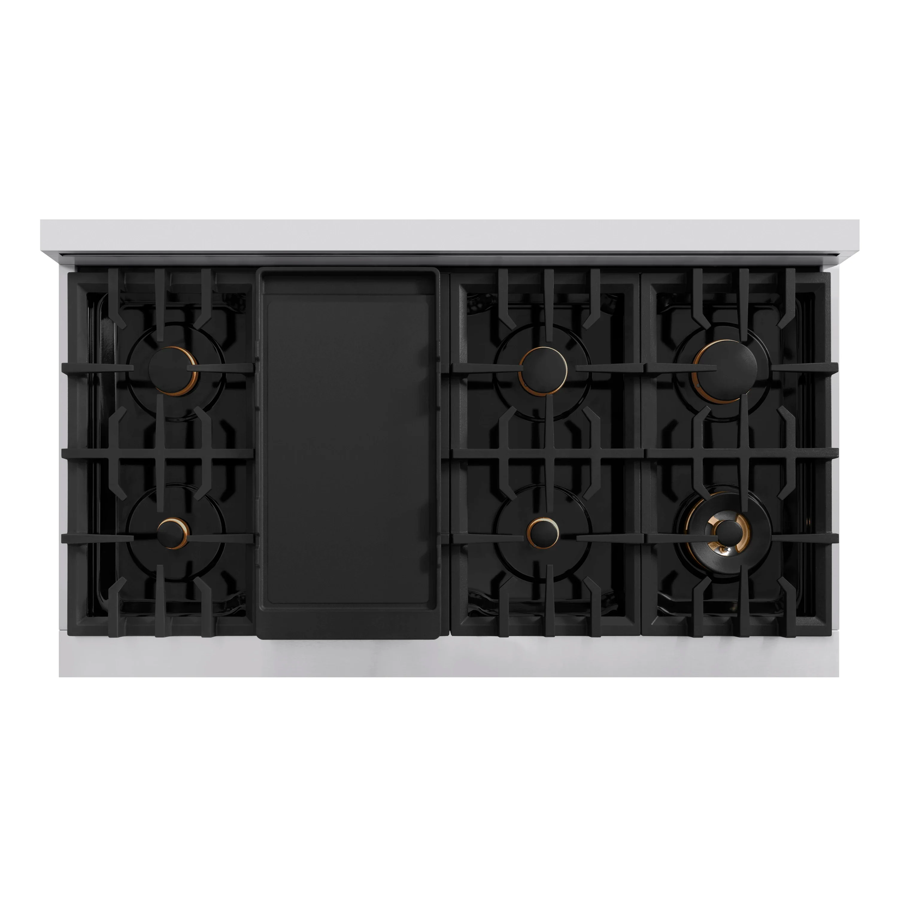 ZLINE Autograph Edition 48-Inch Classic Series Dual Fuel Range with 8 Gas Burner Cooktop and 6.7 Cu. Ft. Electric Convection Oven in Stainless Steel with Black Matte Doors and Champagne Bronze Accents (CDRZ-BLM-48-CB) - Image 6