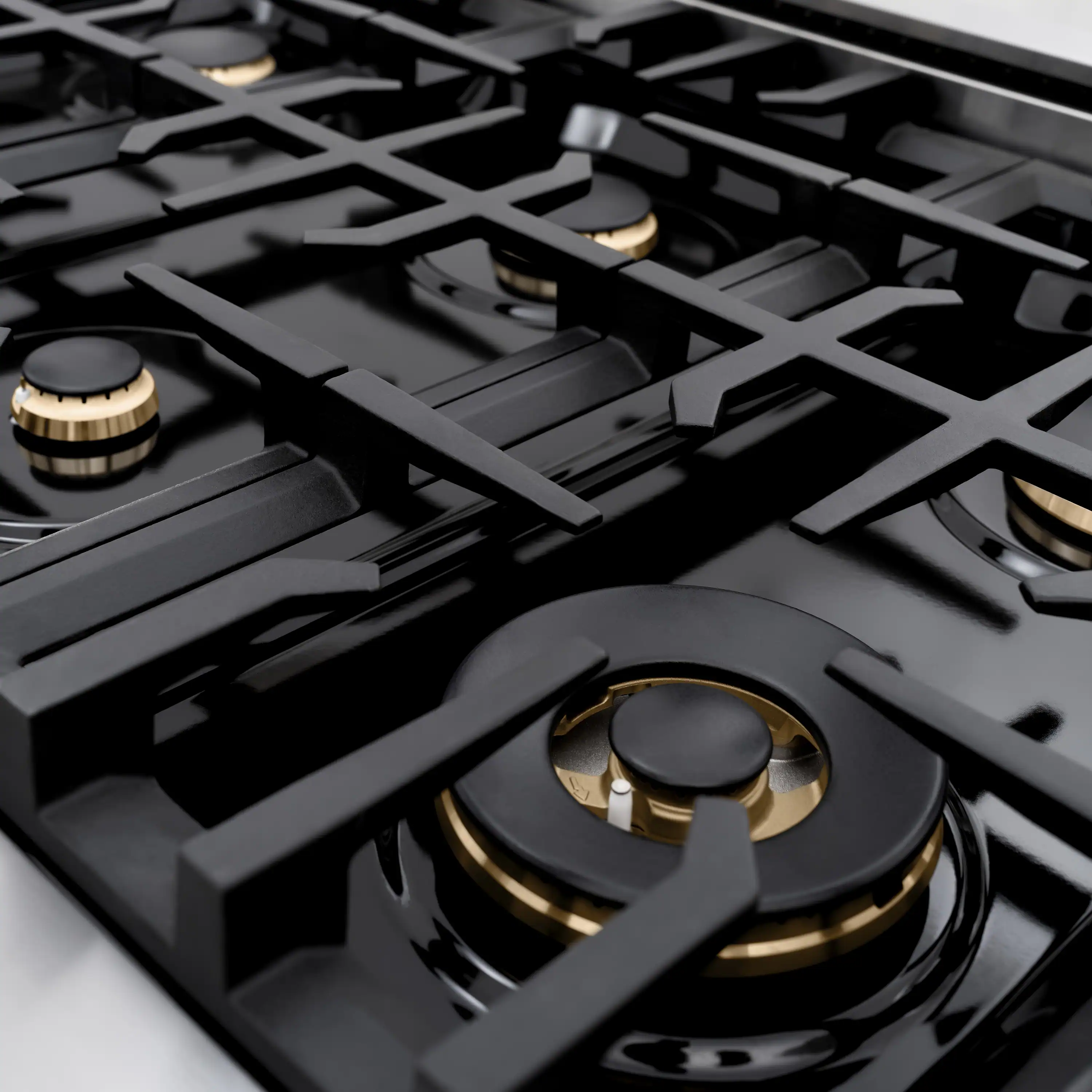 ZLINE Autograph Edition 48-Inch Classic Series Dual Fuel Range with 8 Gas Burner Cooktop and 6.7 Cu. Ft. Electric Convection Oven in Stainless Steel with Black Matte Doors and Champagne Bronze Accents (CDRZ-BLM-48-CB) - Image 7