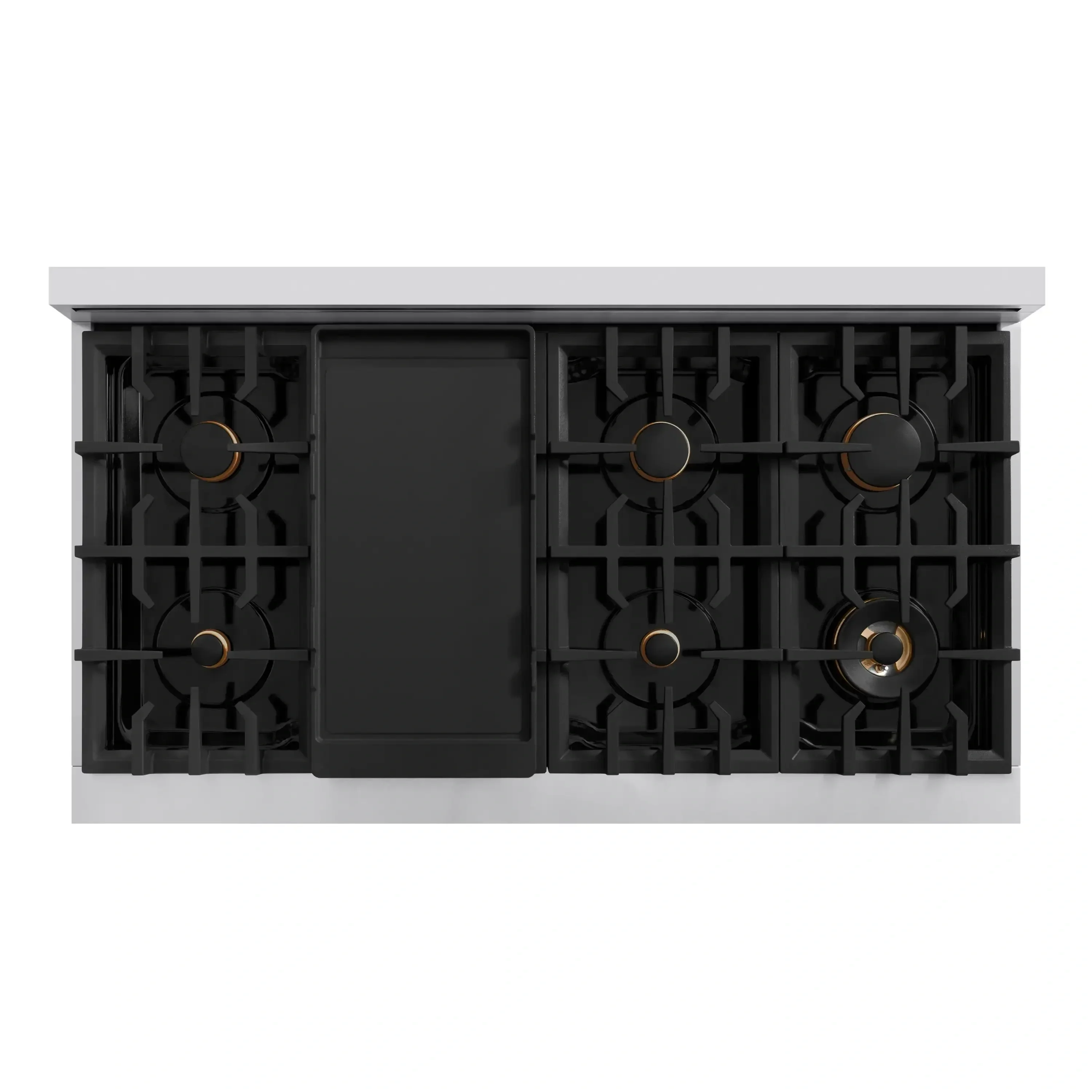 ZLINE Autograph Edition 48-Inch Classic Series Dual Fuel Range with 8 Burner Gas Cooktop and 6.7 Cu. Ft. Electric Convection Oven in Stainless Steel with White Matte Door and Matte Black Accents (CDRZ-WM-48-MB) - Image 4