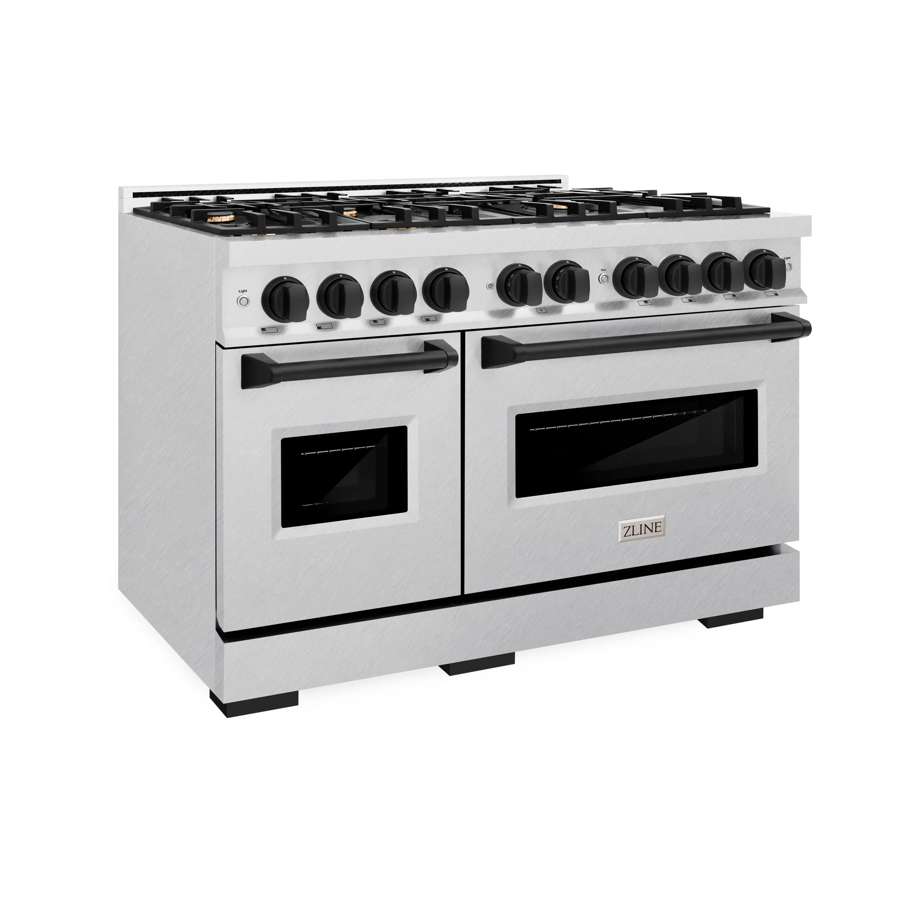ZLINE Autograph Edition 48-Inch Classic Series Gas Range with 8 Gas Burner Cooktop and 6.7 Cu. Ft. Gas Convection Oven  in Satin Stainless Steel and Matte Black Accents (CGRSZ-48-MB) - Image 2