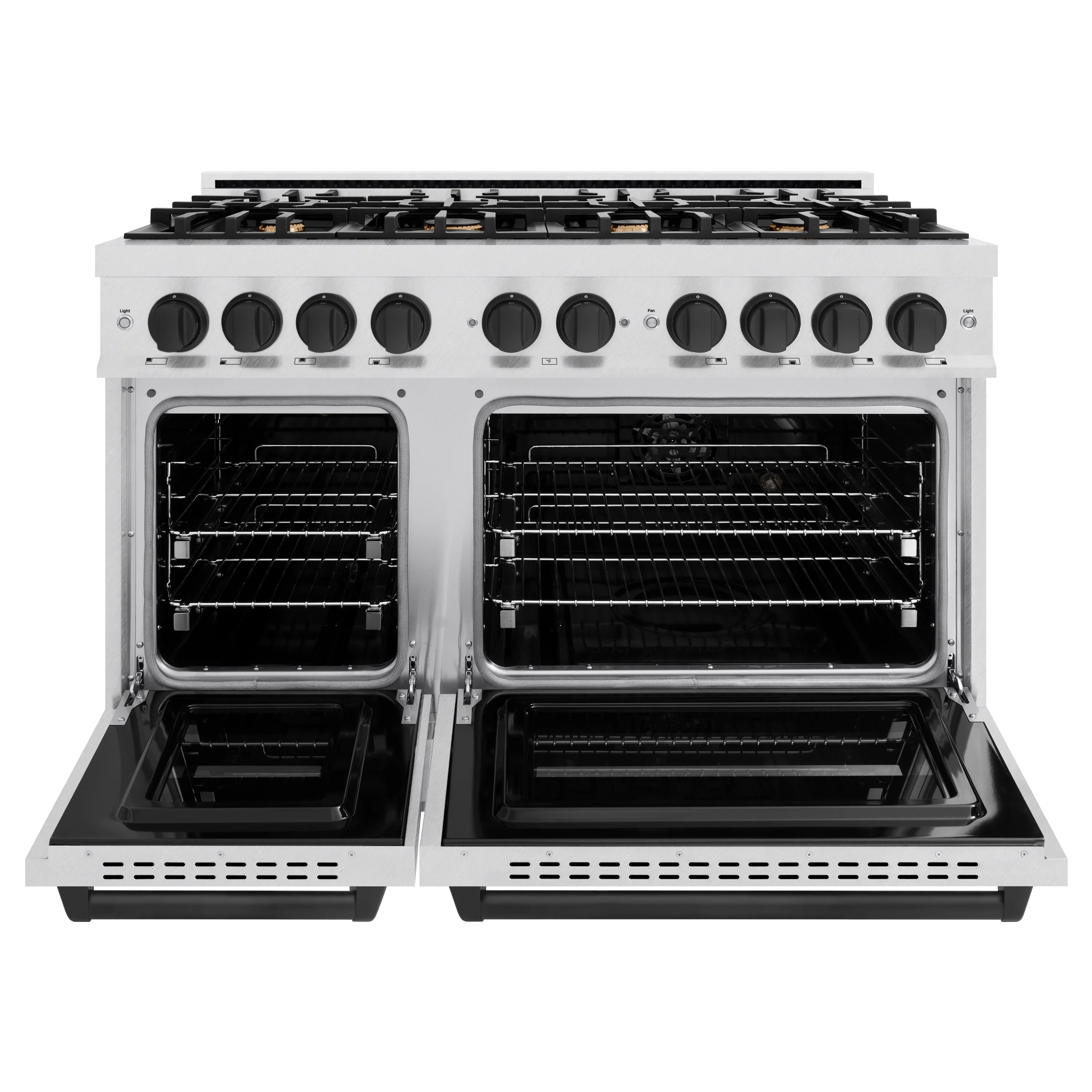 ZLINE Autograph Edition 48-Inch Classic Series Gas Range with 8 Gas Burner Cooktop and 6.7 Cu. Ft. Gas Convection Oven  in Satin Stainless Steel and Matte Black Accents (CGRSZ-48-MB) - Image 3