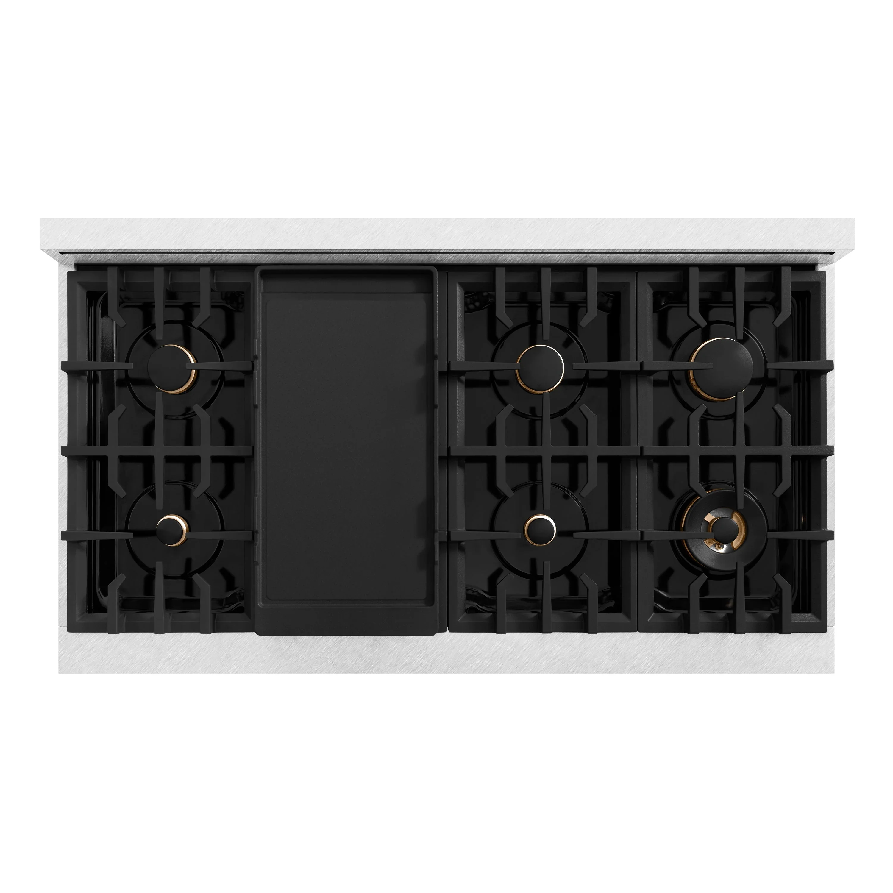 ZLINE Autograph Edition 48-Inch Classic Series Gas Range with 8 Gas Burner Cooktop and 6.7 Cu. Ft. Gas Convection Oven  in Satin Stainless Steel and Matte Black Accents (CGRSZ-48-MB) - Image 4