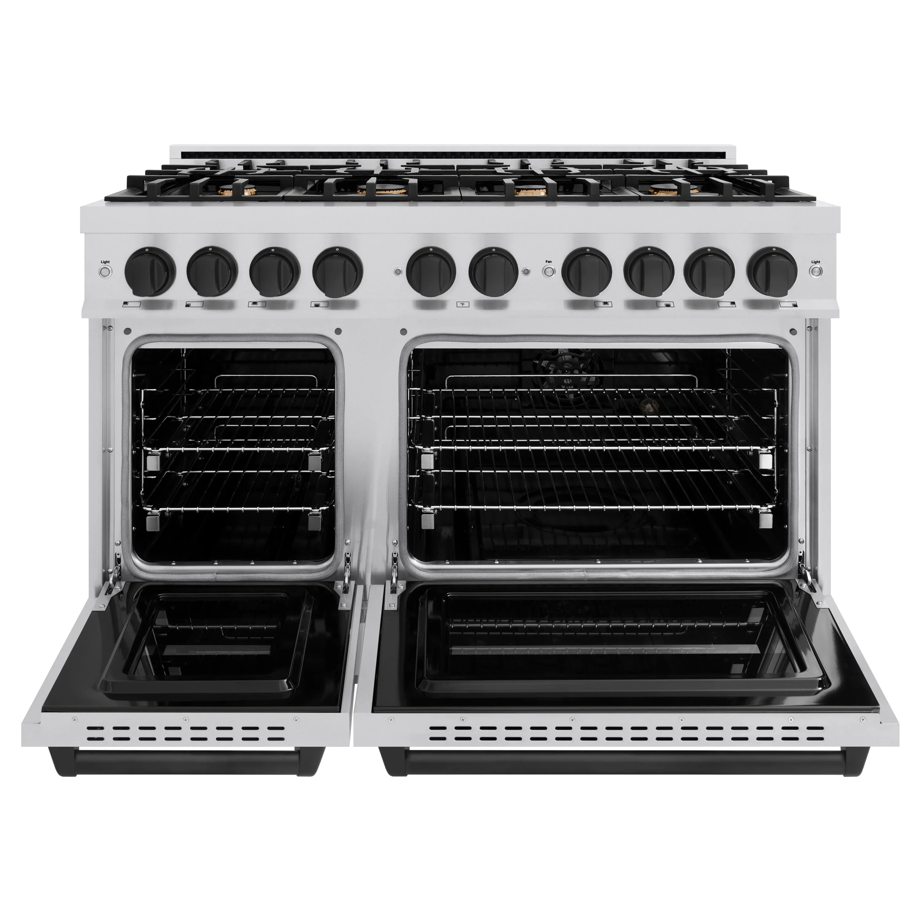 ZLINE Autograph Edition 48-Inch Classic Series Gas Range with 8 Gas Burner Cooktop and 6.7 Cu. Ft. Gas Convection Oven  in Stainless Steel and Matte Black Accents (CGRZ-48-MB) - Image 3