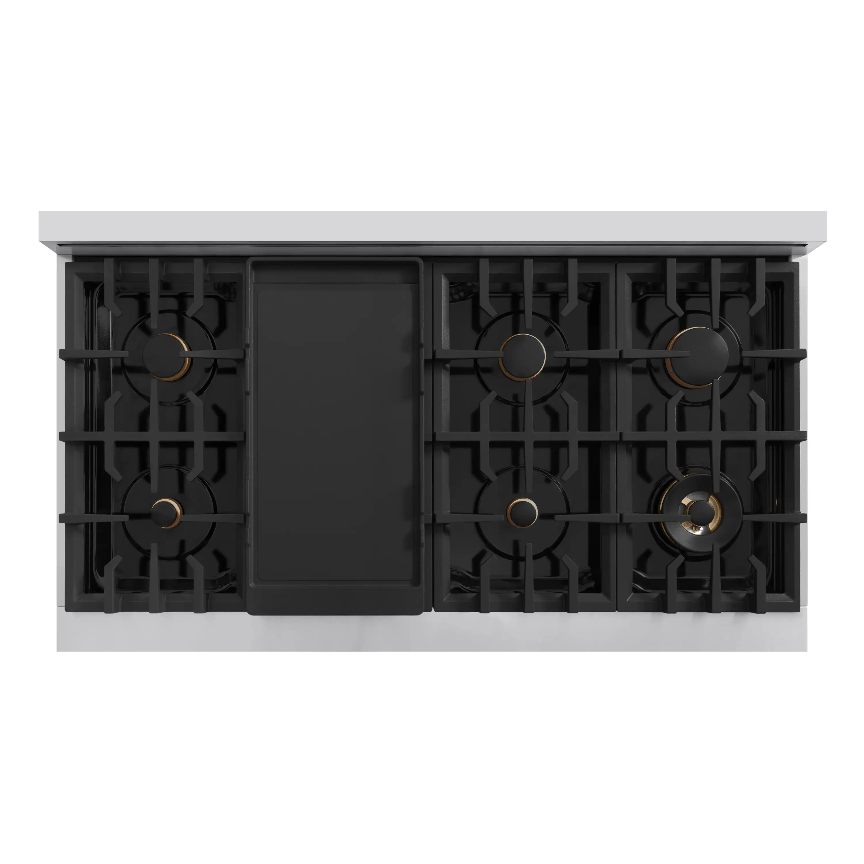 ZLINE Autograph Edition 48-Inch Classic Series Gas Range with 8 Gas Burner Cooktop and 6.7 Cu. Ft. Gas Convection Oven  in Stainless Steel with Black Matte Doors and Champagne Bronze Accents (CGRZ-BLM-48-CB) - Image 6
