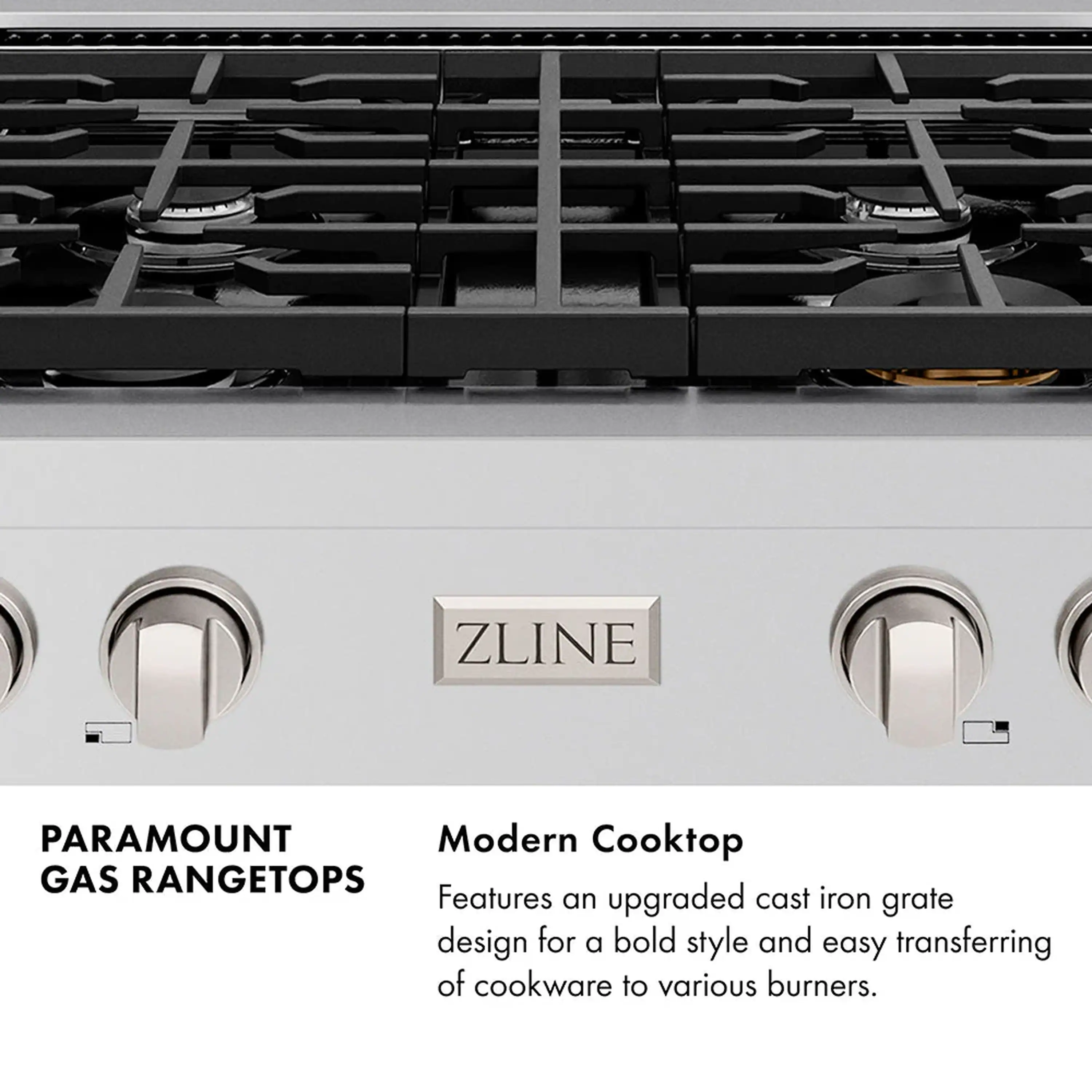 ZLINE Autograph Edition 48-Inch Paramount Gas Rangetop with 8 Burner DuoPro™ Cooktop in Stainless Steel and Champagne Bronze Accents (PSRTZ-48-CB) - Image 12