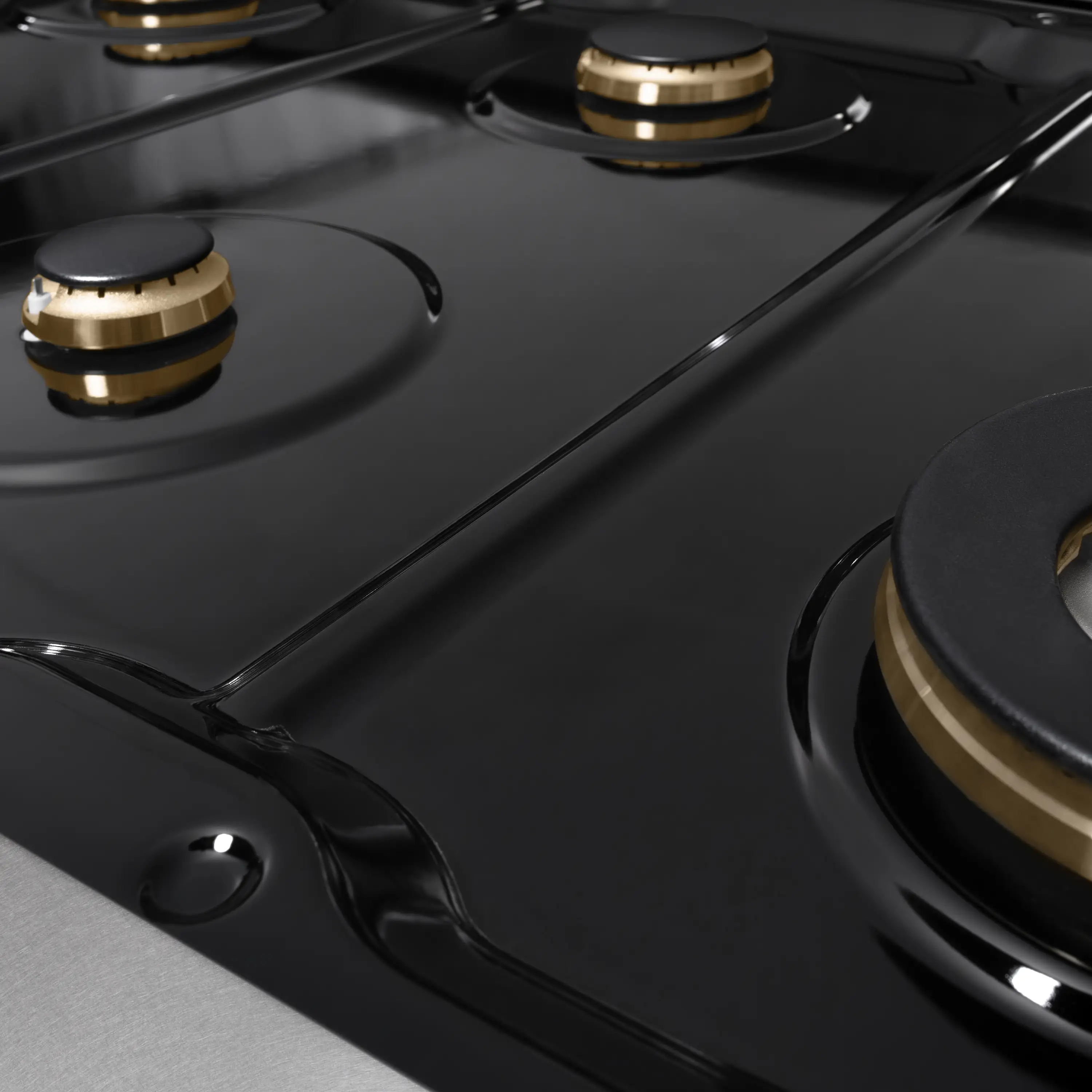 ZLINE Autograph Edition 48-Inch Paramount Gas Rangetop with 8 Burners and Porcelain Cooktop in Satin Stainless Steel with Matte Black Accents (SRTSZ-48-MB) - Image 5