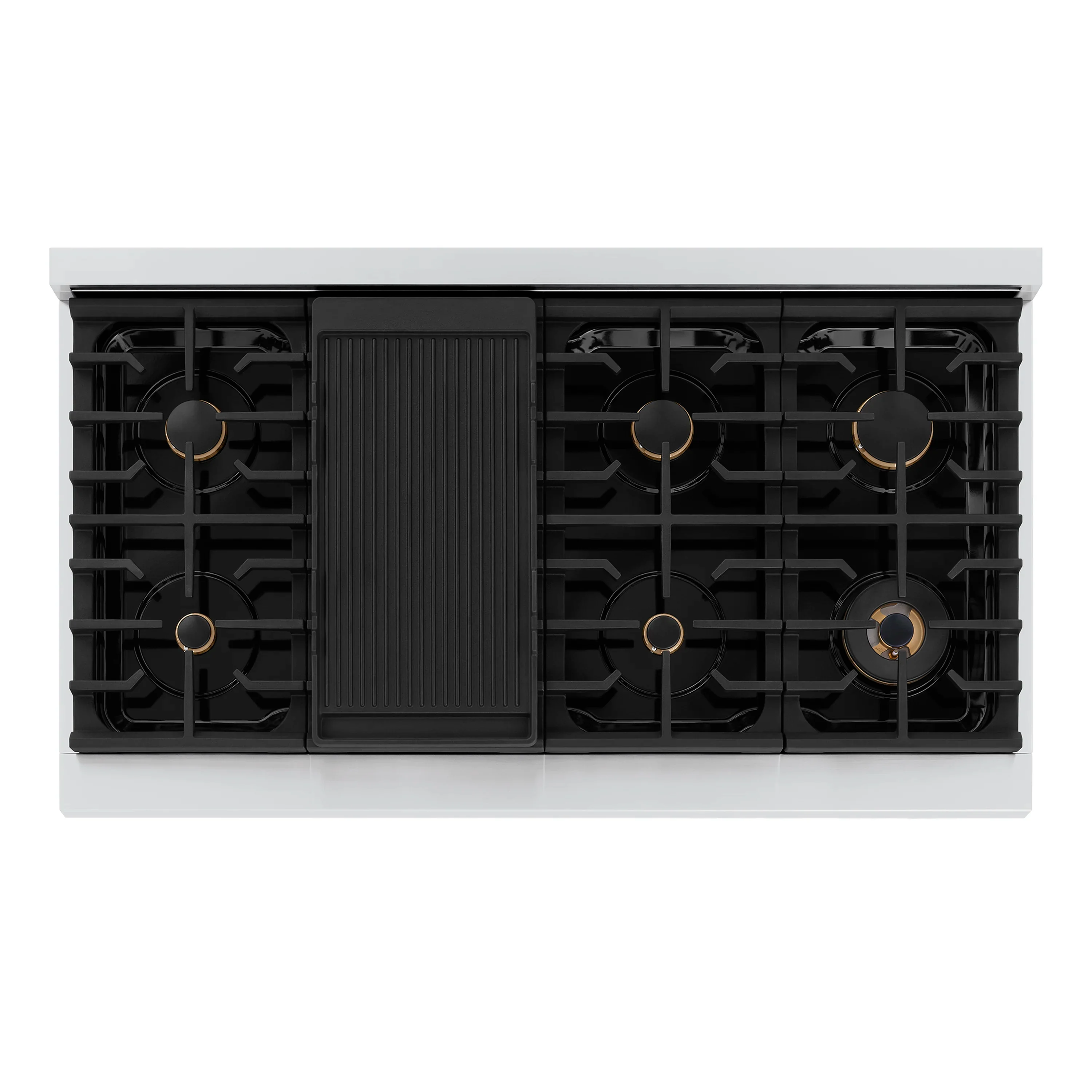 ZLINE Autograph Edition 48-Inch Paramount Gas Rangetop with 8 Burners and Porcelain Cooktop in Stainless Steel with Matte Black Accents (SRTZ-48-MB) - Image 3