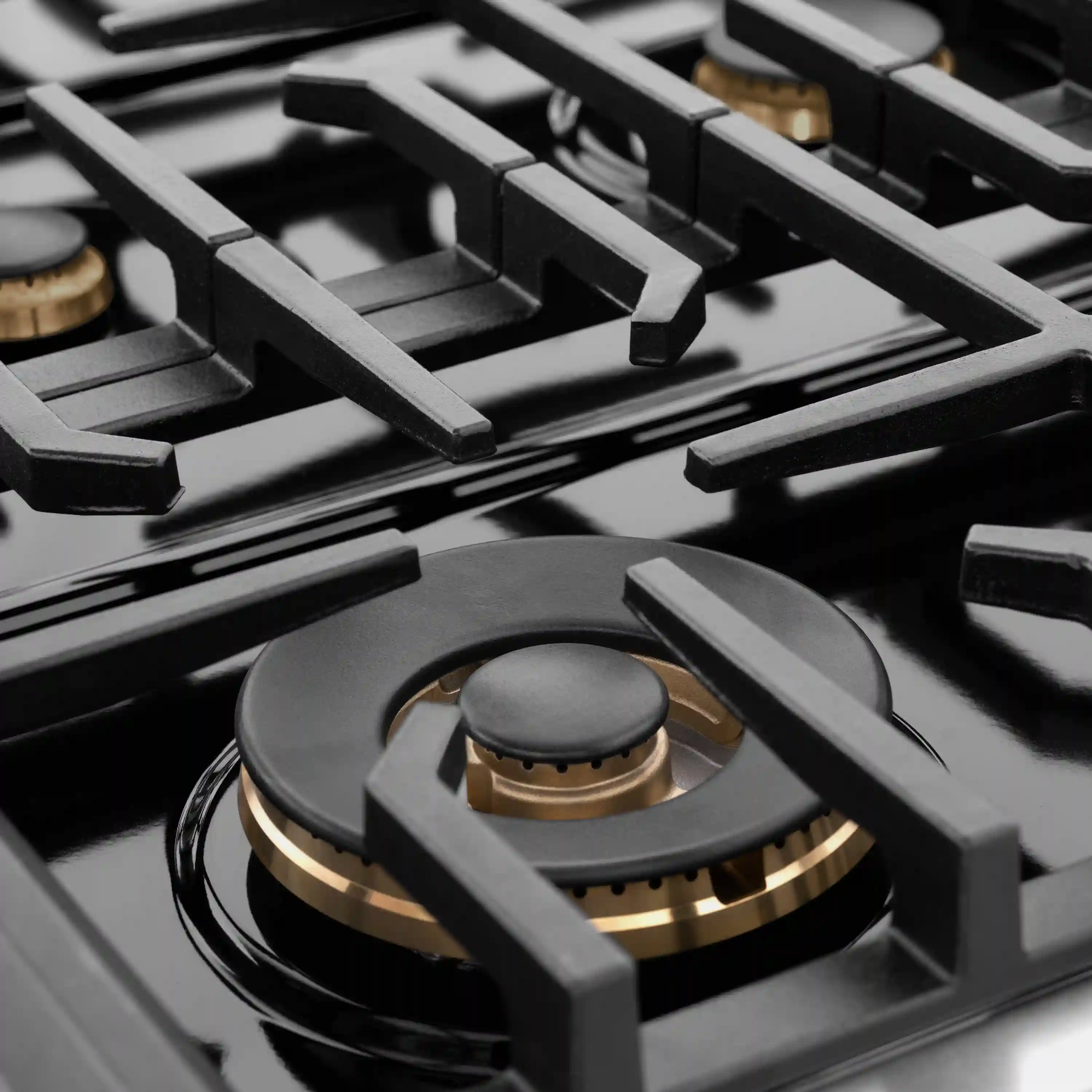 ZLINE Autograph Edition 48-Inch Paramount Gas Rangetop with 8 Burners and Porcelain Cooktop in Stainless Steel with Matte Black Accents (SRTZ-48-MB) - Image 4