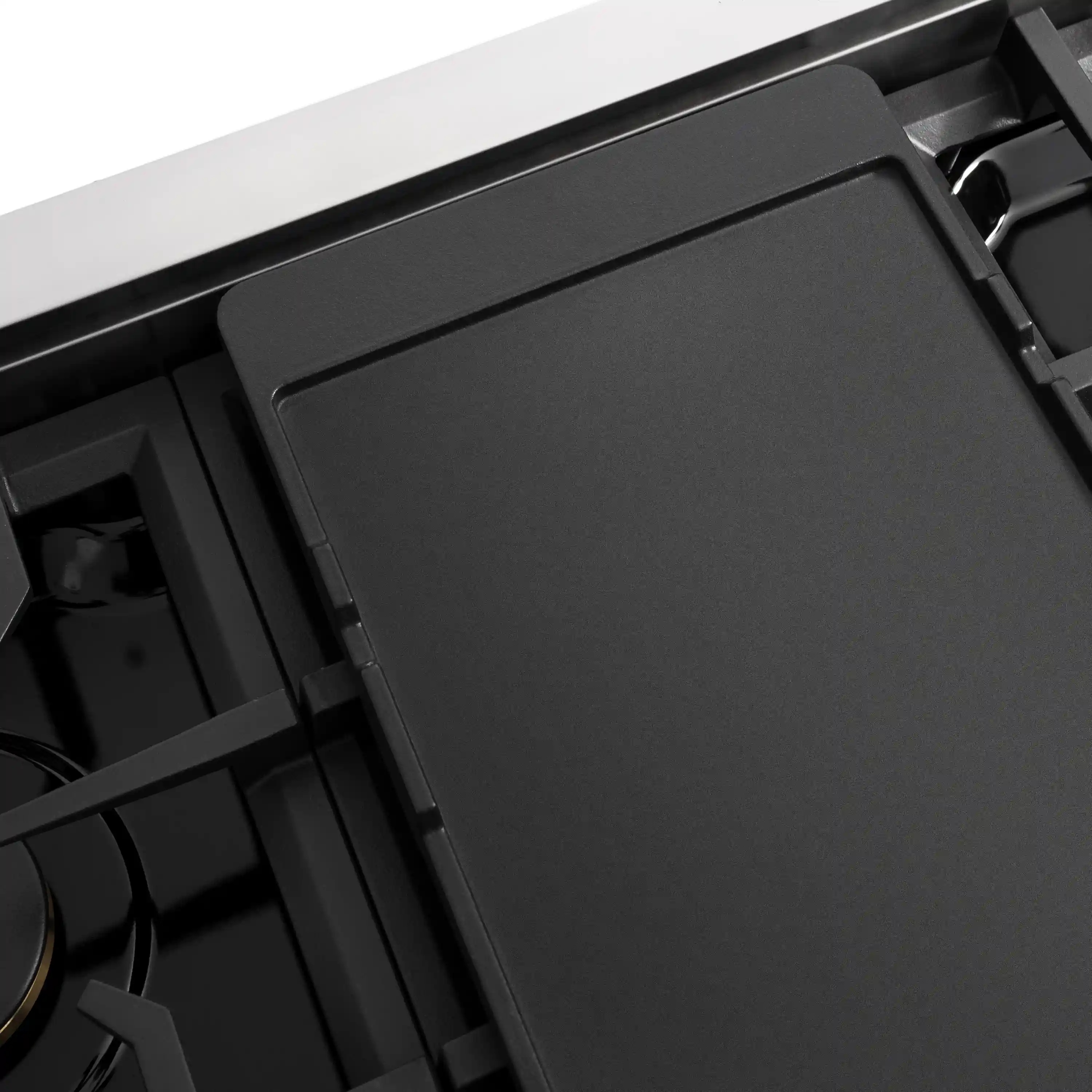 ZLINE Autograph Edition 48-Inch Paramount Gas Rangetop with 8 Burners and Porcelain Cooktop in Stainless Steel with Matte Black Accents (SRTZ-48-MB) - Image 7