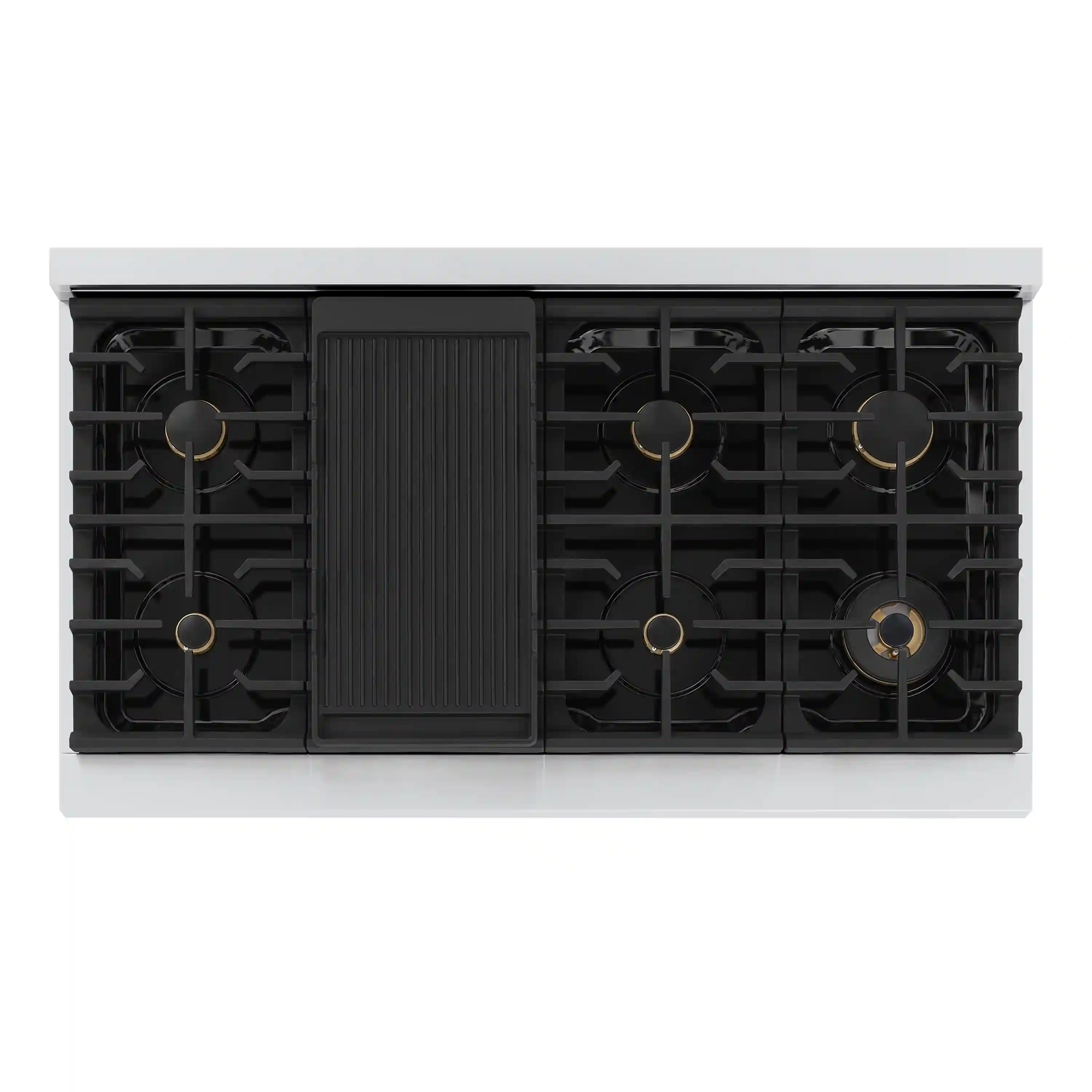 ZLINE Autograph Edition 48-Inch Paramount Gas Rangetop with 8 Burners and Porcelain Cooktop in Stainless Steel with Polished Gold Accents (SRTZ-48-G) - Image 3