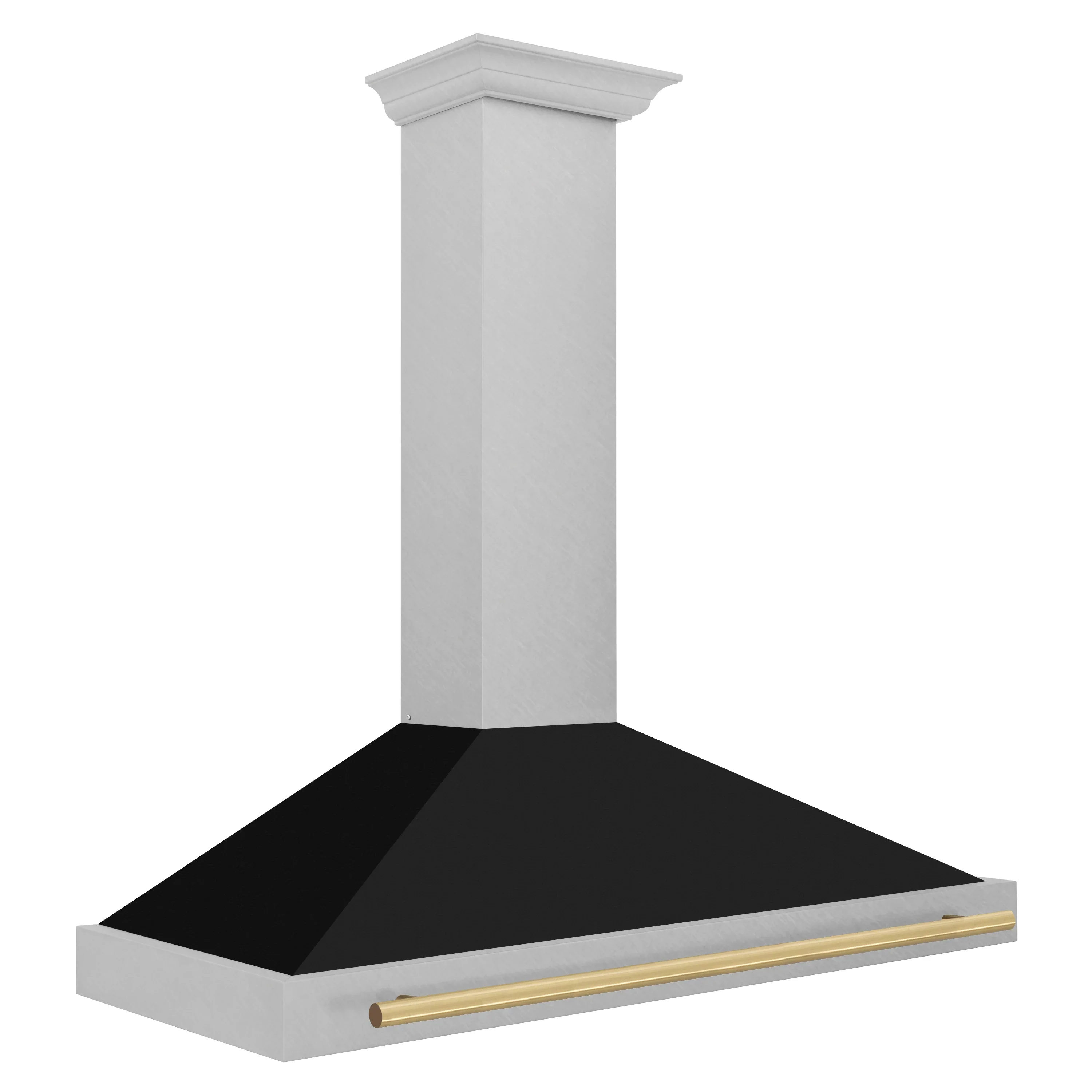 ZLINE Autograph Edition 48-Inch Fingerprint Resistant DuraSnow Stainless Steel Range Hood with Black Matte Shell and Champagne Bronze Handle (KB4SNZ-BLM48-CB) - Image 5
