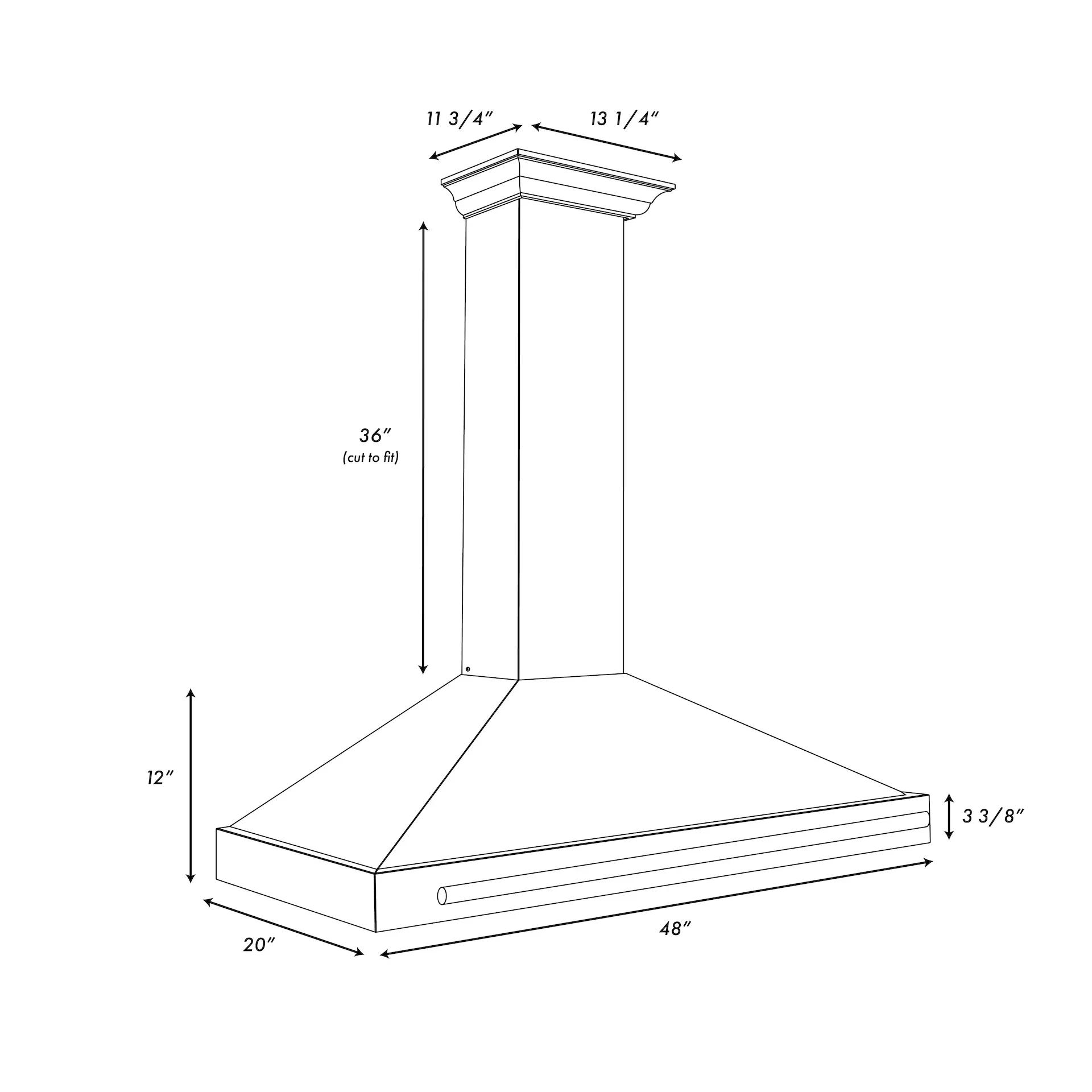 ZLINE Autograph Edition 48-Inch Fingerprint Resistant DuraSnow Stainless Steel Range Hood with Black Matte Shell and Gold Handle (KB4SNZ-BLM48-G) - Image 9