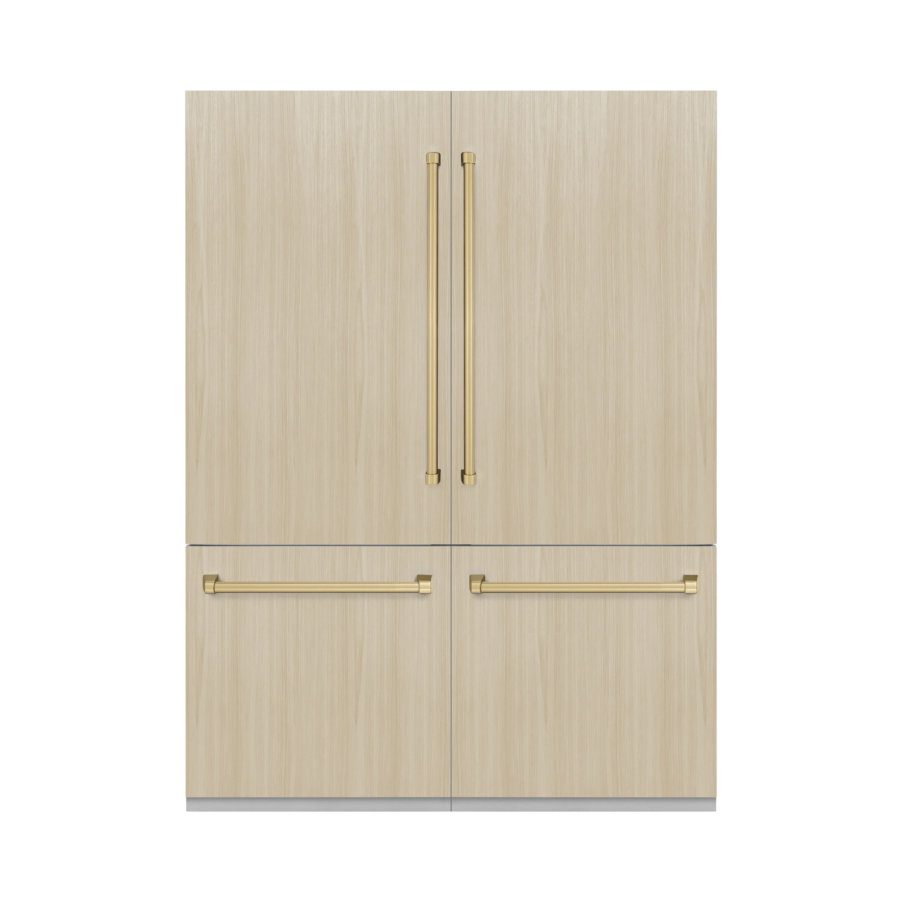 ZLINE Autograph Edition 60-Inch 32.2 Cu. Ft. French Door Built-In Bottom Freezer Refrigerator with Water Dispenser and Ice Maker in Panel Ready with Graphite Gray Interior and Champagne Bronze Accents (GRBIVZ-60-CB) - Image 3