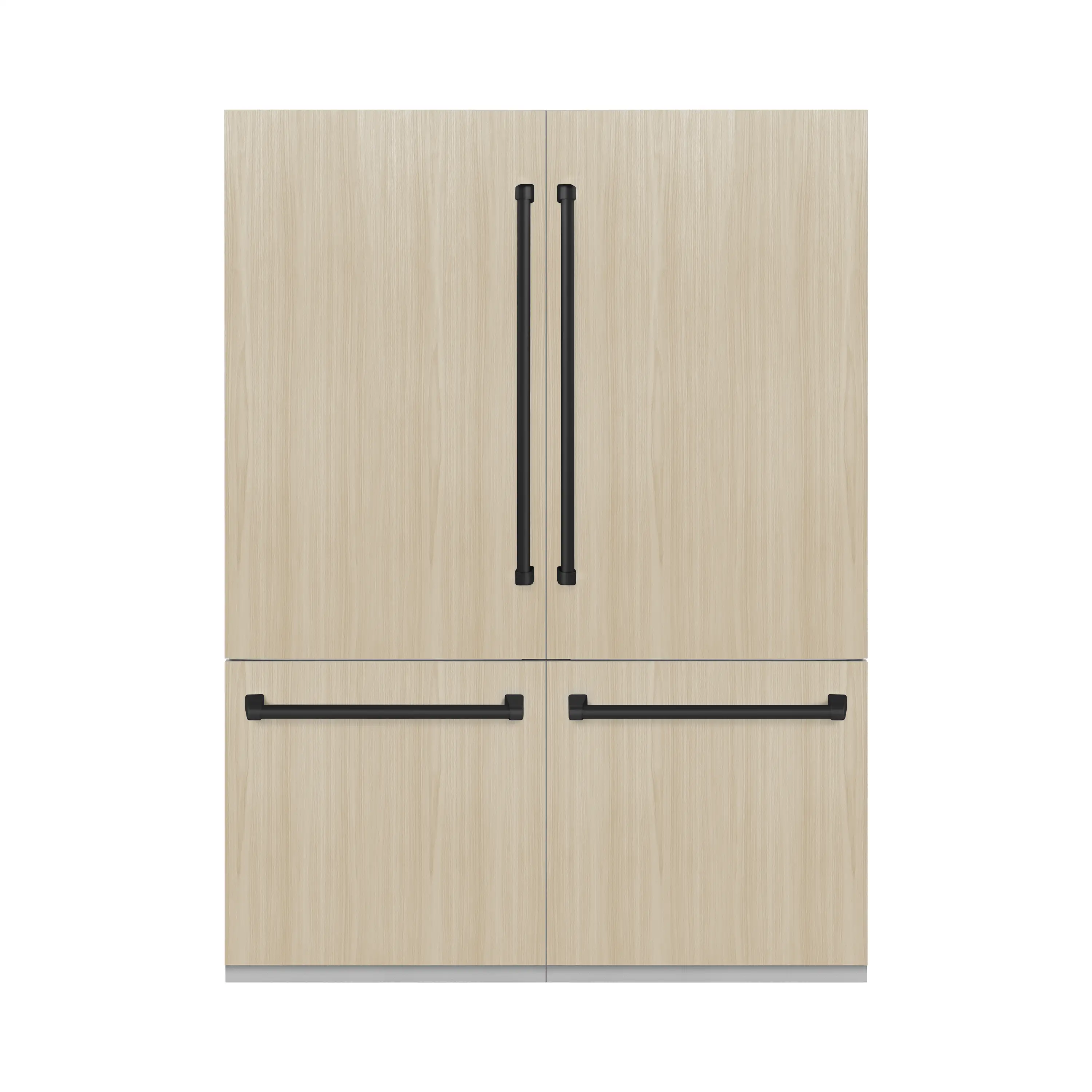 ZLINE Autograph Edition 60-Inch 32.2 Cu. Ft. French Door Built-In Bottom Freezer Refrigerator with Water Dispenser and Ice Maker in Panel Ready with Graphite Gray Interior and Matte Black Accents (GRBIVZ-60-MB) - Image 3