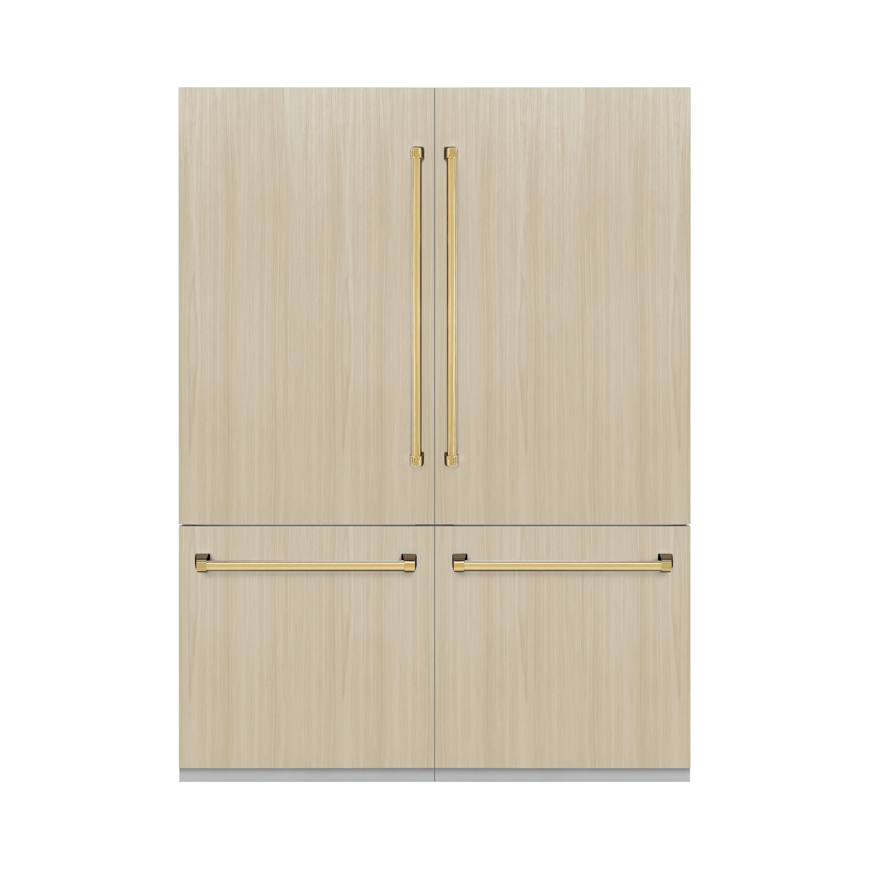 ZLINE Autograph Edition 60-Inch 32.2 Cu. Ft. French Door Built-In Bottom Freezer Refrigerator with Water Dispenser and Ice Maker in Panel Ready with Graphite Gray Interior and Polished Gold Accents (GRBIVZ-60-G) - Image 3
