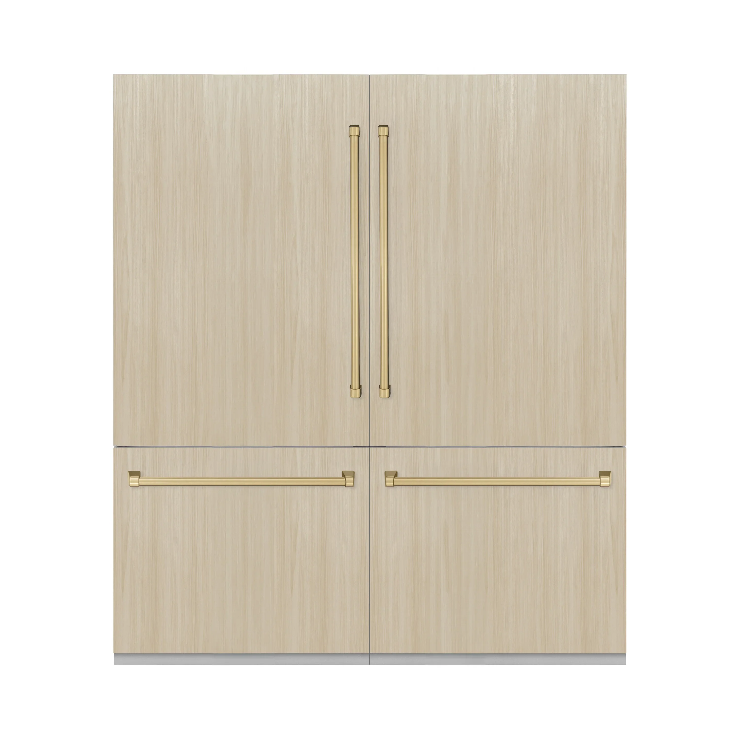 ZLINE Autograph Edition 72-Inch 39.6 Cu. Ft. French Door Built-In Bottom Freezer Refrigerator with Water Dispensers and Ice Makers in Panel Ready and Champagne Bronze Accents (RBITZ-72-CB) - Image 3
