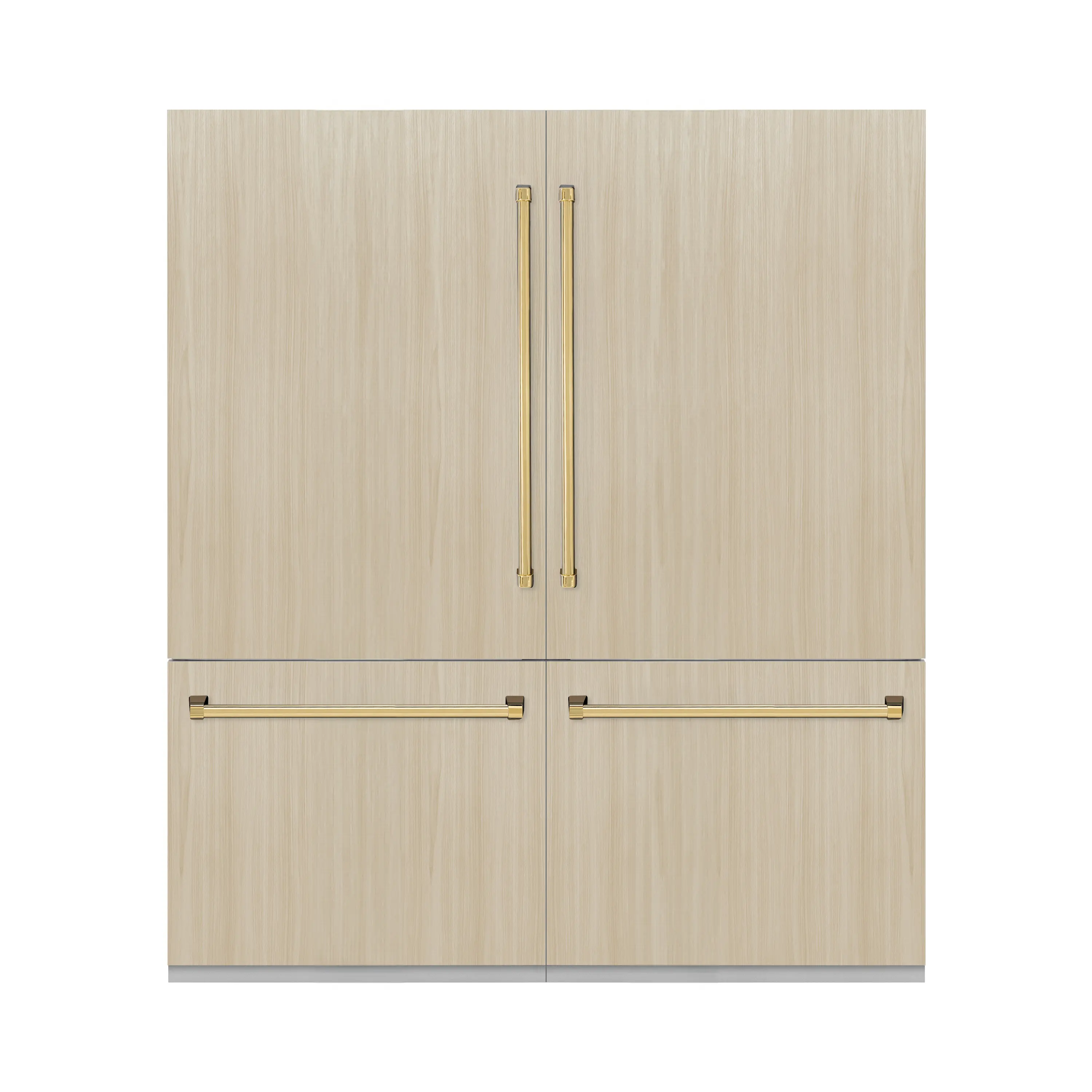ZLINE Autograph Edition 72-Inch 39.6 Cu. Ft. French Door Built-In Bottom Freezer Refrigerator with Water Dispensers and Ice Makers in Panel Ready and Polished Gold Accents (RBITZ-72-G) - Image 3