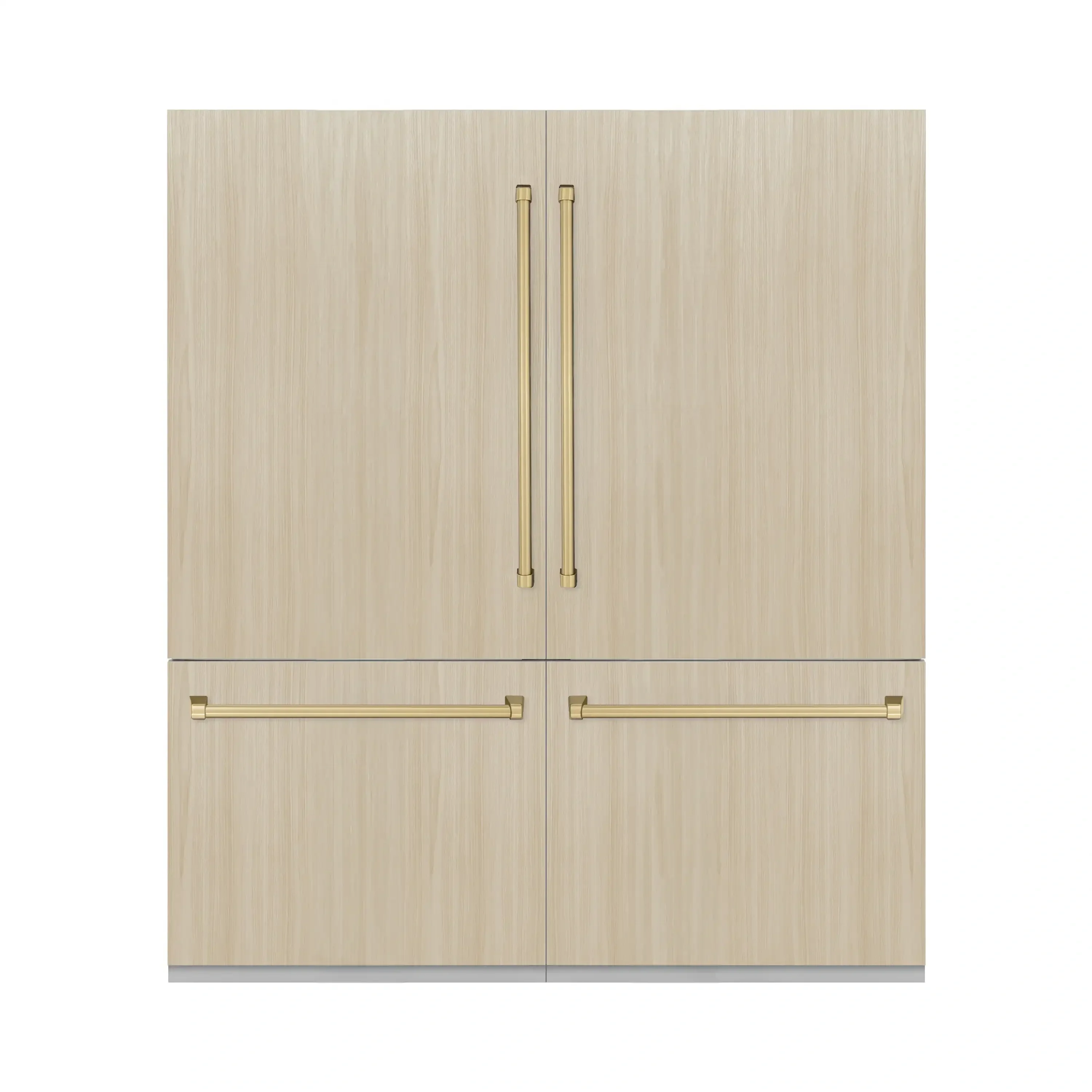 ZLINE Autograph Edition 72-Inch 39.6 Cu. Ft. French Door Built-In Bottom Freezer Refrigerator with Water Dispensers and Ice Makers in Panel Ready with Graphite Gray Interior and Champagne Bronze Accents (GRBITZ-72-CB) - Image 3