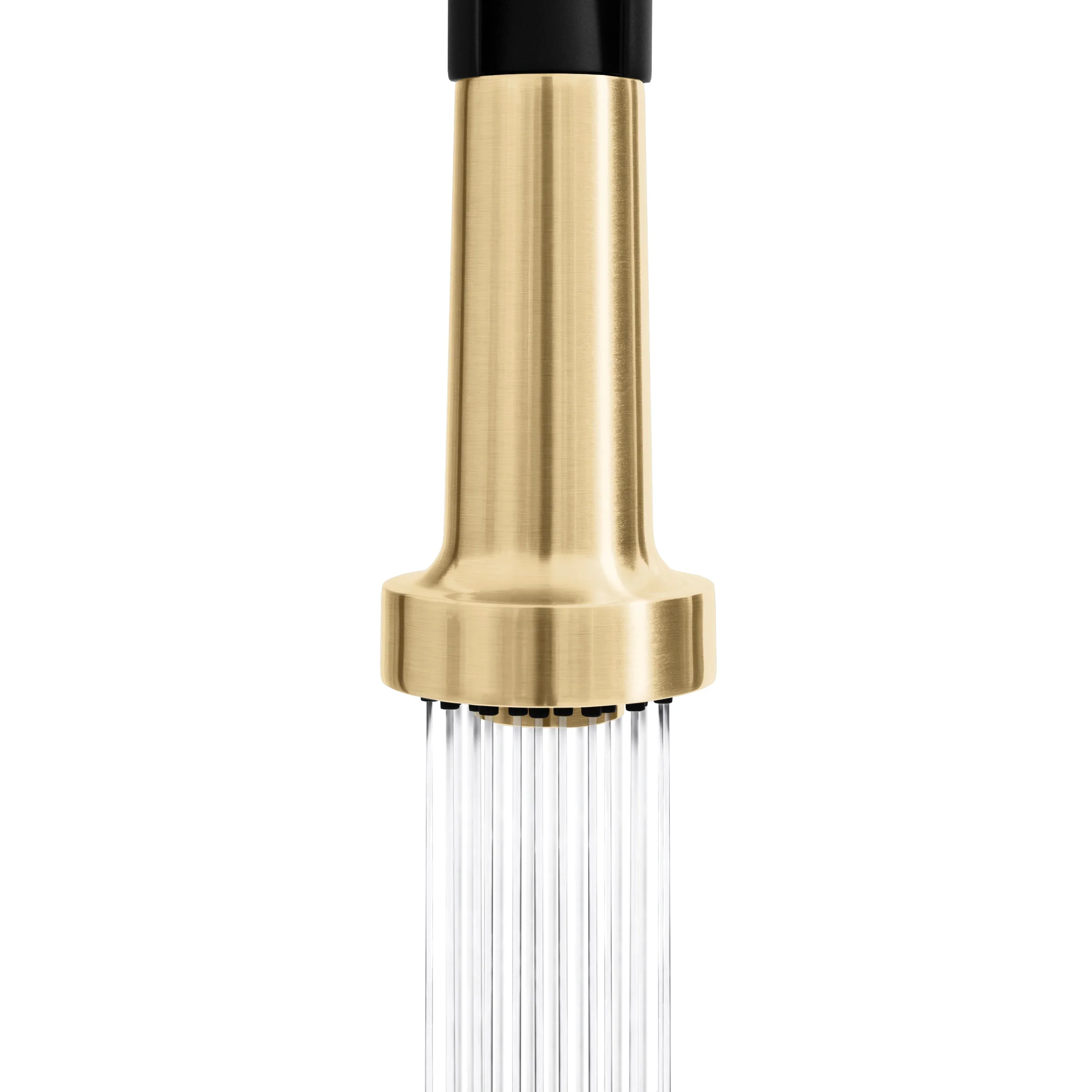 ZLINE Autograph Edition Apollo Pull Down Spring Single Handle Kitchen Faucet in Matte Black & Champagne Bronze (APL-KF-ZMBCB) - Image 7