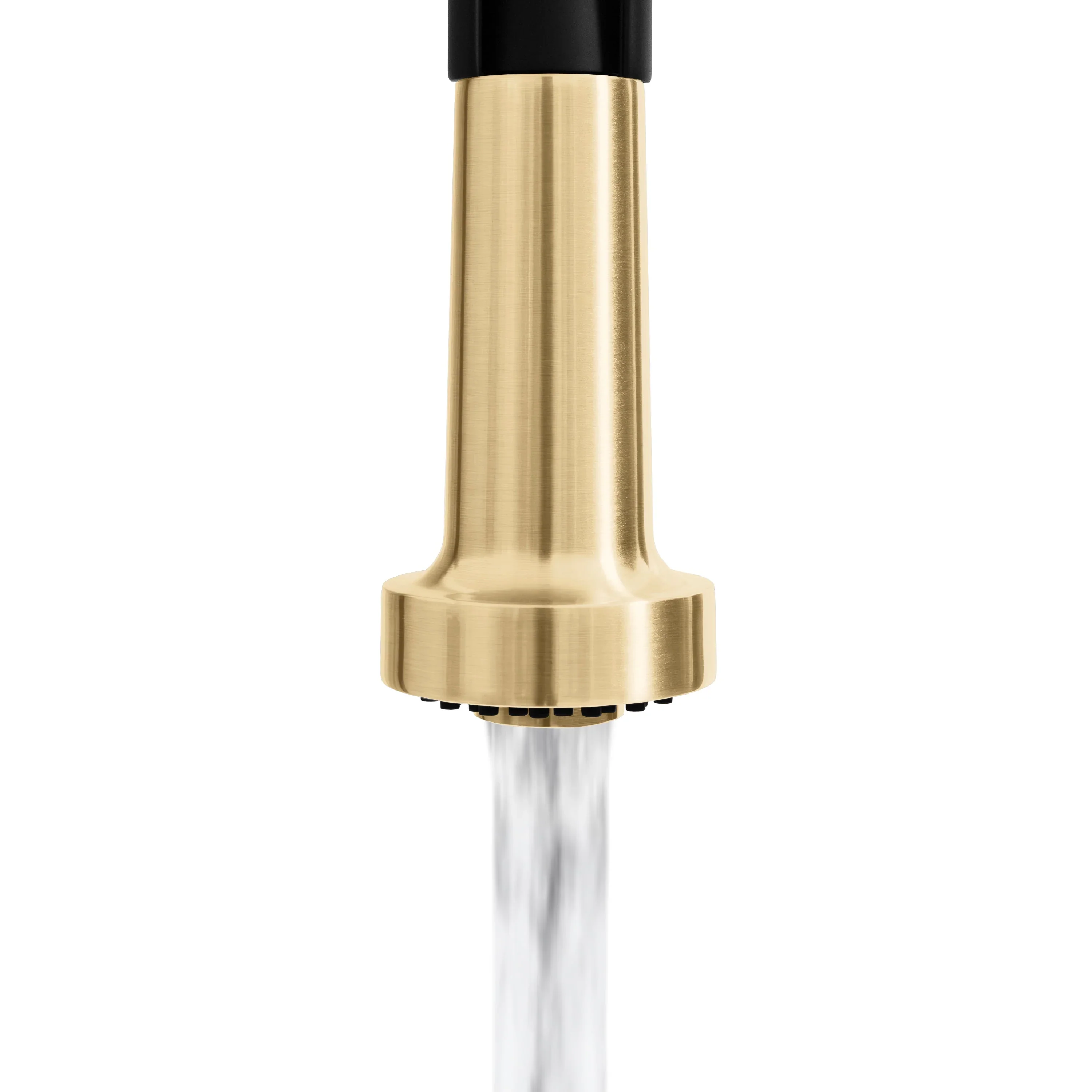 ZLINE Autograph Edition Apollo Pull Down Spring Single Handle Kitchen Faucet in Matte Black & Champagne Bronze (APL-KF-ZMBCB) - Image 8
