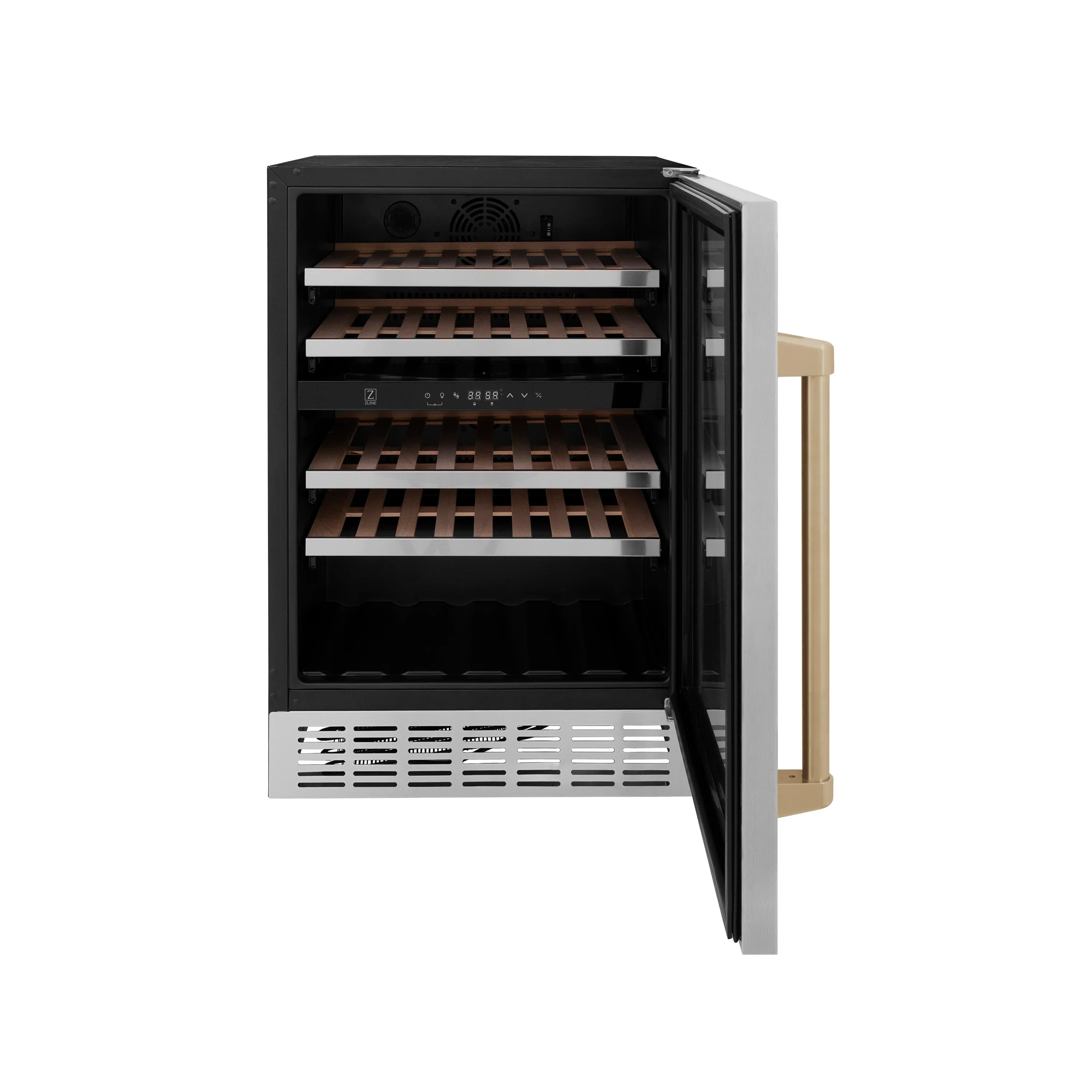 ZLINE Autograph Edition Appliance Package - 24-Inch Wine Cooler and 24-Inch Beverage Fridge in Stainless Steel with Champagne Bronze Accents (2AKP-RBV-RWV-CB) - Image 15