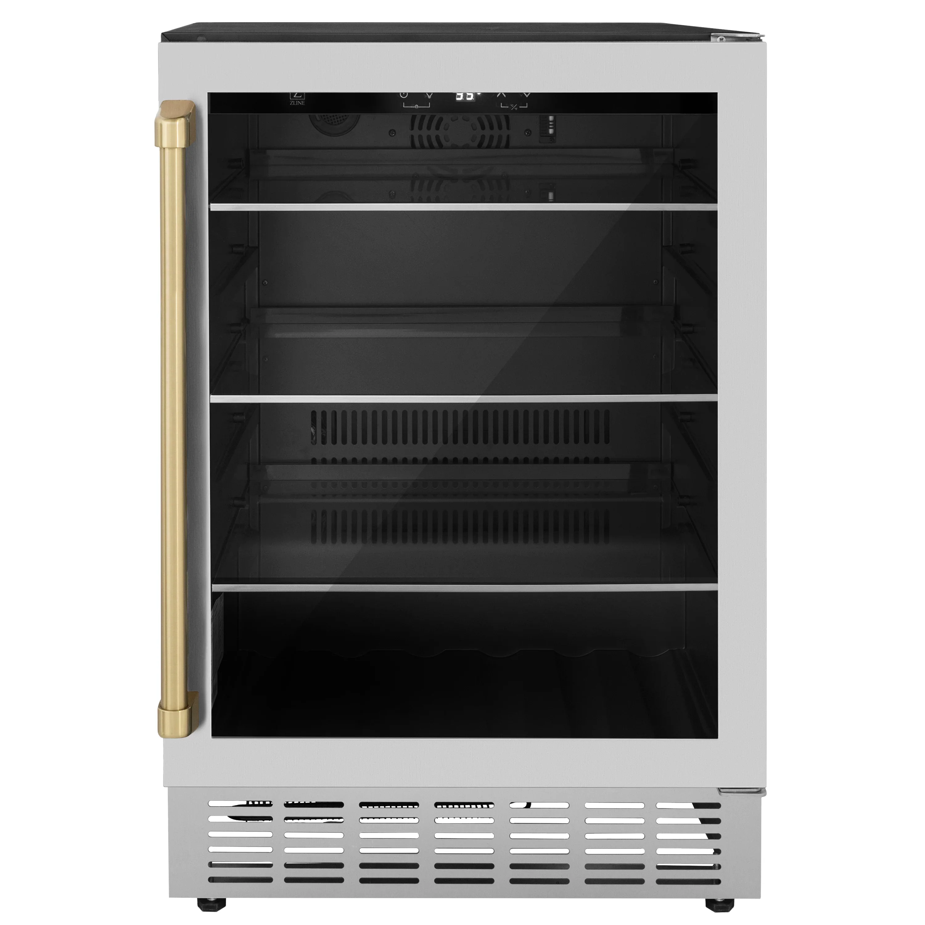 ZLINE Autograph Edition Appliance Package - 24-Inch Wine Cooler and 24-Inch Beverage Fridge in Stainless Steel with Champagne Bronze Accents (2AKP-RBV-RWV-CB) - Image 4