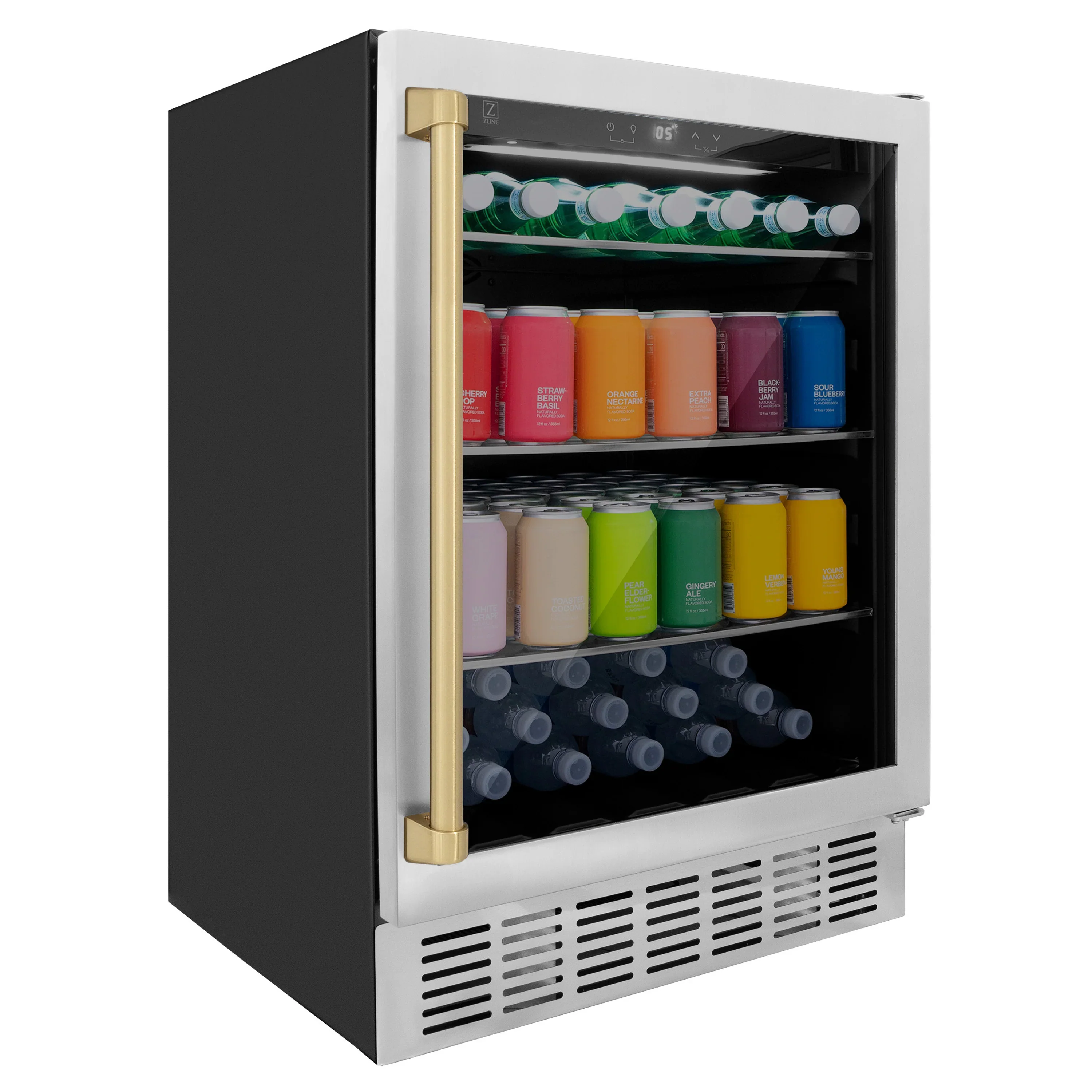 ZLINE Autograph Edition Appliance Package - 24-Inch Wine Cooler and 24-Inch Beverage Fridge in Stainless Steel with Champagne Bronze Accents (2AKP-RBV-RWV-CB) - Image 5