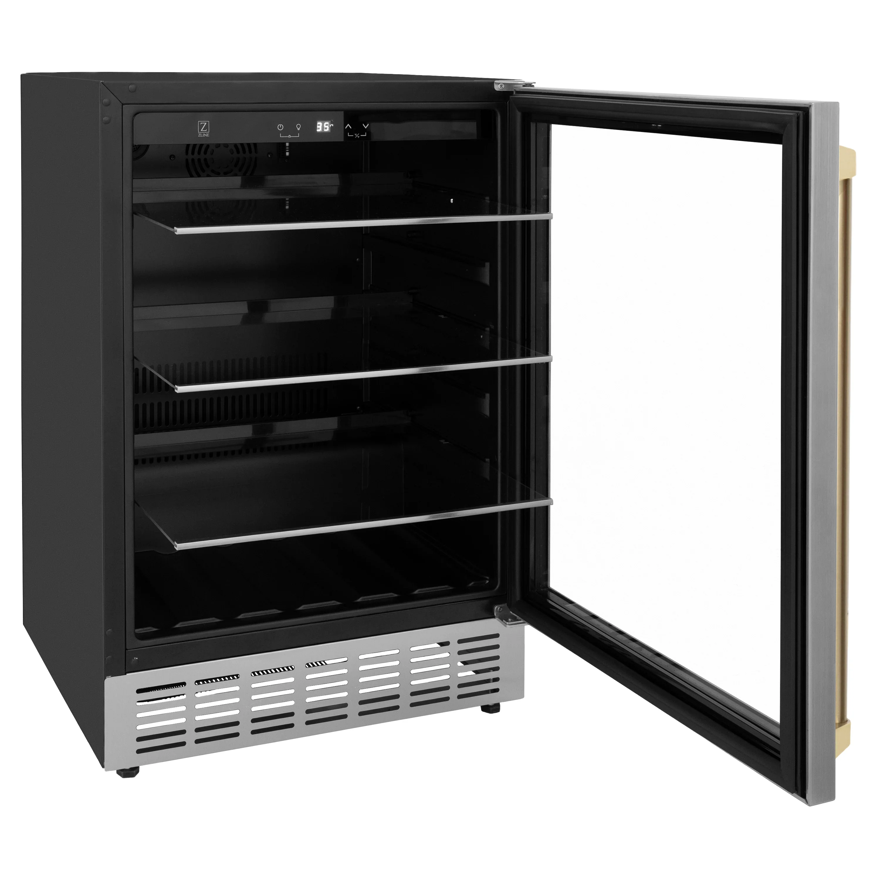 ZLINE Autograph Edition Appliance Package - 24-Inch Wine Cooler and 24-Inch Beverage Fridge in Stainless Steel with Champagne Bronze Accents (2AKP-RBV-RWV-CB) - Image 7