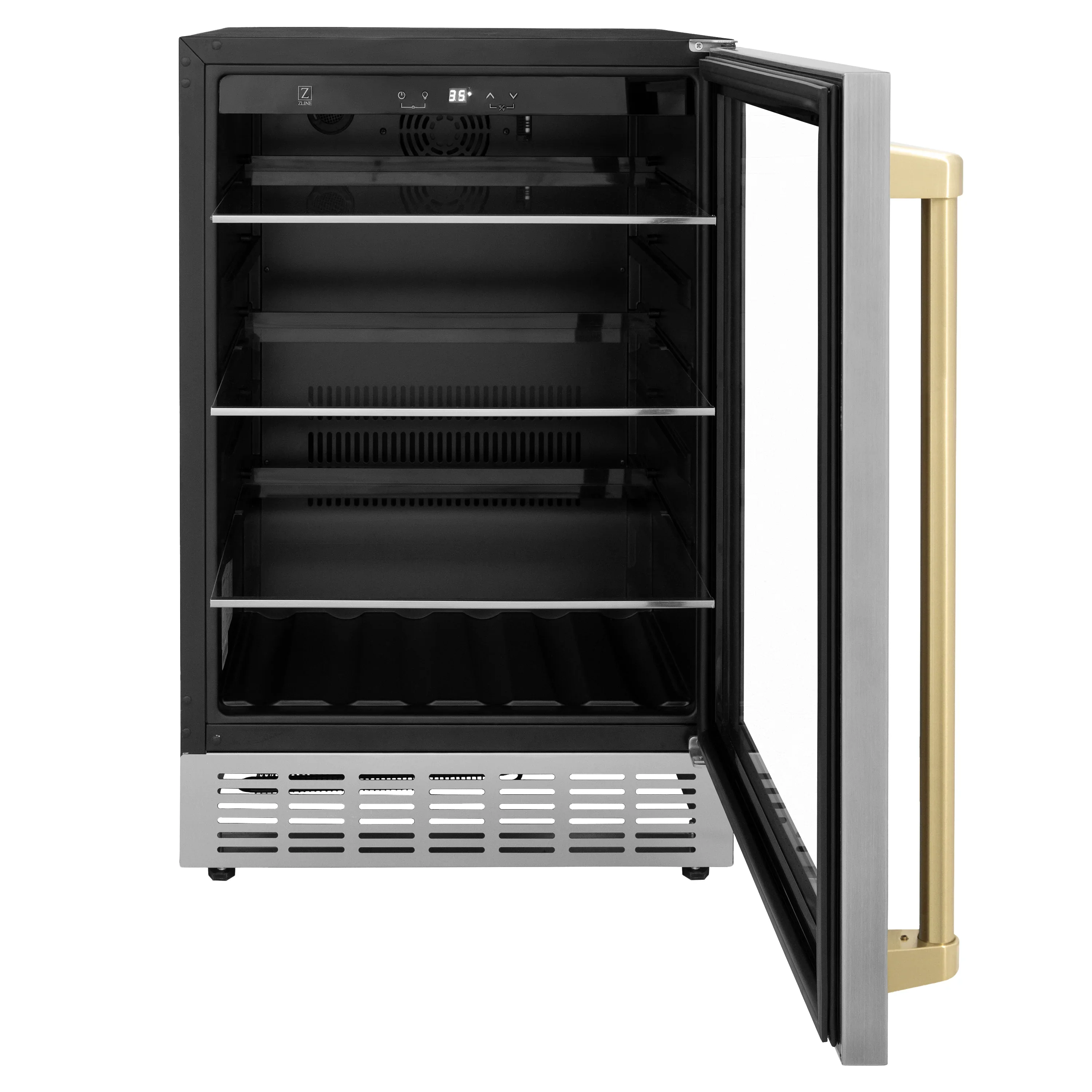ZLINE Autograph Edition Appliance Package - 24-Inch Wine Cooler and 24-Inch Beverage Fridge in Stainless Steel with Champagne Bronze Accents (2AKP-RBV-RWV-CB) - Image 8