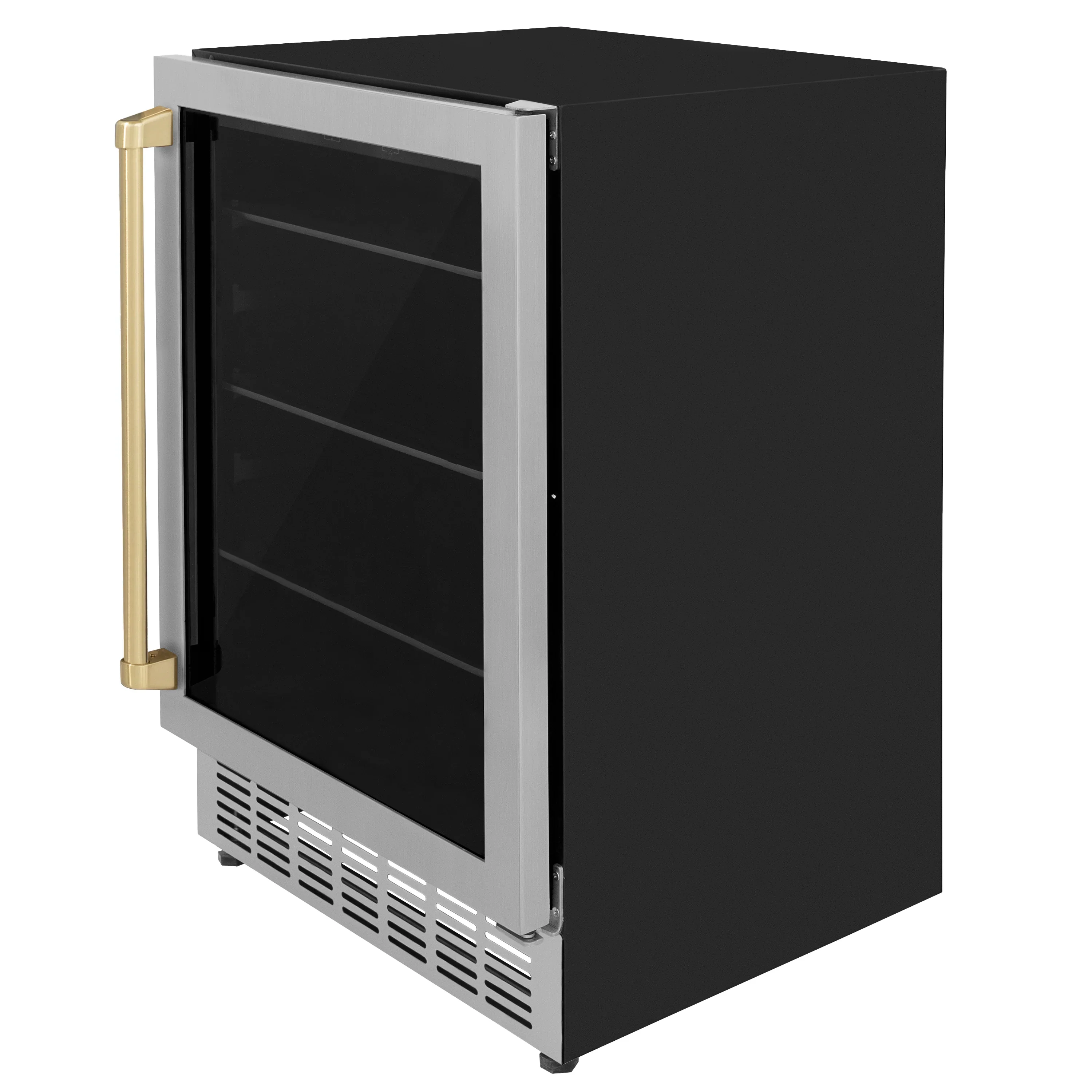 ZLINE Autograph Edition Appliance Package - 24-Inch Wine Cooler and 24-Inch Beverage Fridge in Stainless Steel with Champagne Bronze Accents (2AKP-RBV-RWV-CB) - Image 9